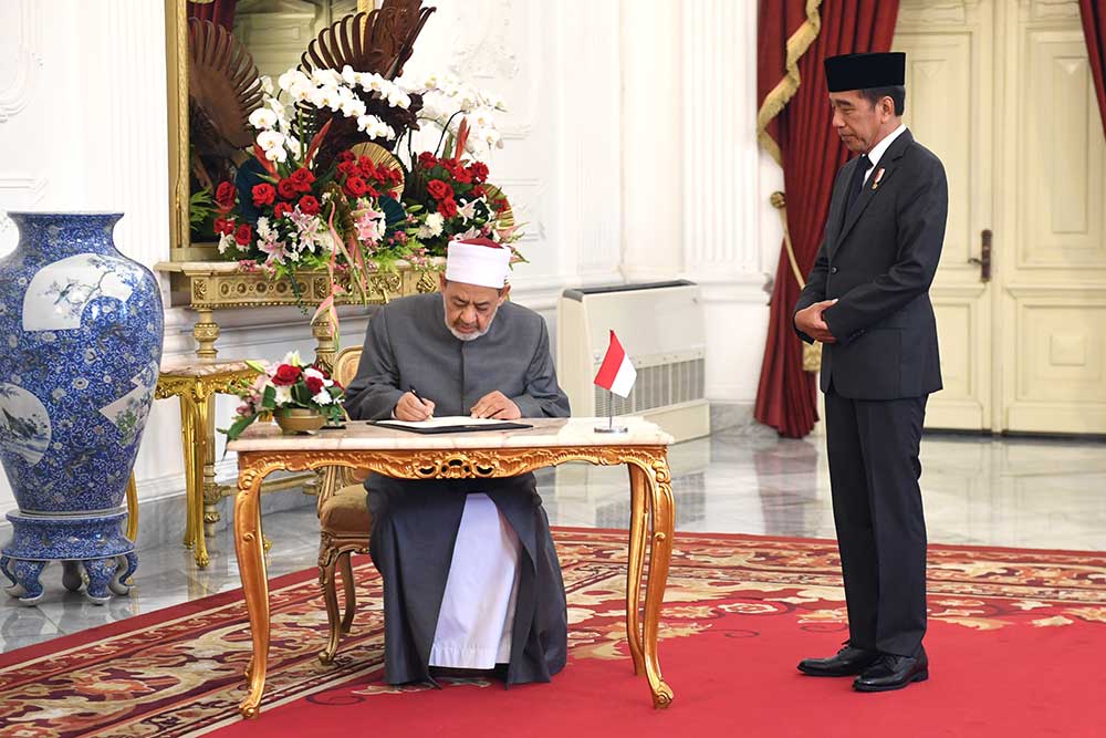 Presiden Joko Widodo Bertemu Grand Syekh Al Azhar Imam Akbar Ahmed Al