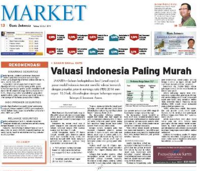 Bisnis Indonesia edisi cetak Selasa (22/4/2014), Seksi Market