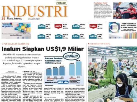 Bisnis Indonesia edisi cetak Selasa (22/4/ 2014), Seksi Industri