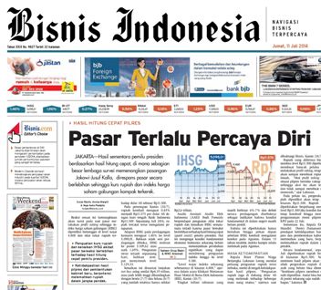 BISNIS INDONESIA Edisi Cetak Jumat (11/7/2014). Seksi Utama