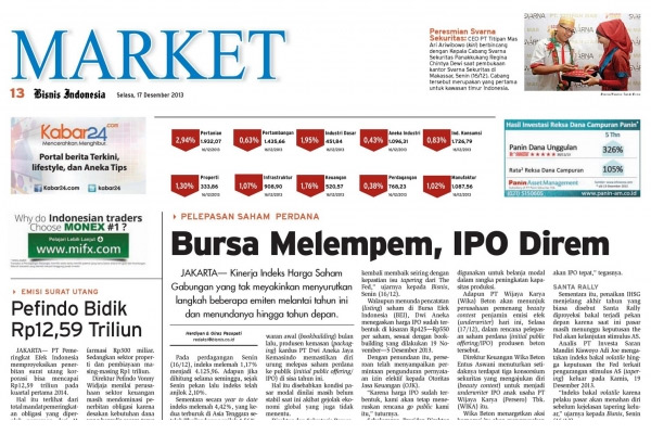 Headline Bisnis Indonesia Rabu  (6/8)  Seksi Market