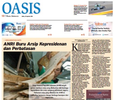 BISNIS INDONESIA edisi cetak Sabtu (23/8/2014), Seksi OASIS
