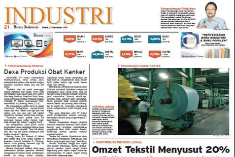 BISNIS INDONESIA Edisi Cetak Selasa (23 September 2014): Seksi Industri
