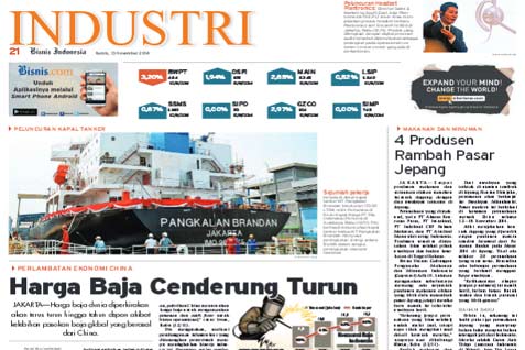 Bisnis Indonesia Edisi Cetak Kamis (13 November 2014): Seksi Industri