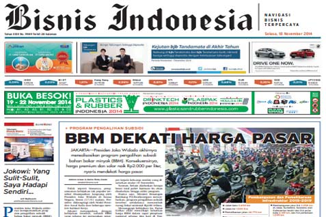 Bisnis Indonesia Edisi Cetak Selasa (18/11/2014): Seksi Utama