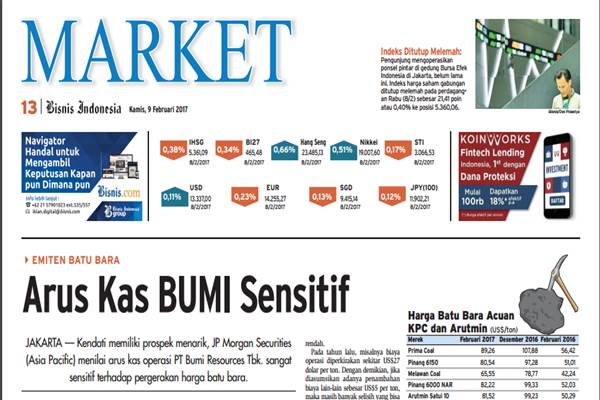 Bisnis Indonesia Edisi Cetak Kamis (9 Februari 2017). Seksi Market