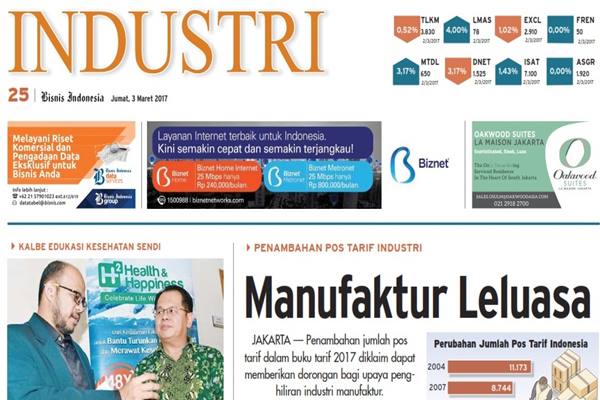 Headlines Seksi Industri Bisnis Indonesia Edisi Cetak Senin 13 Maret 2017