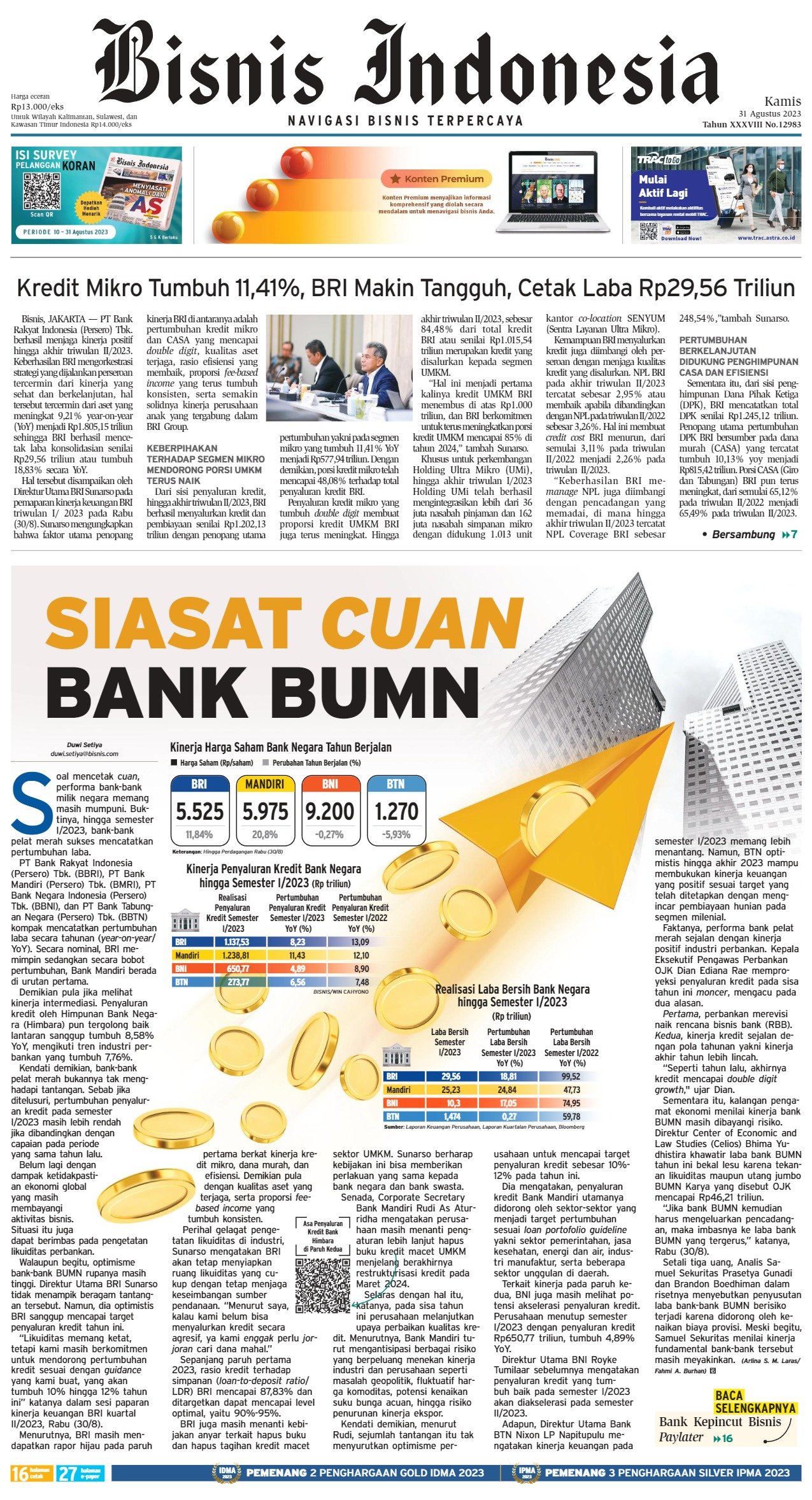 Bisnis Indonesia Edisi 31 Agustus 2023