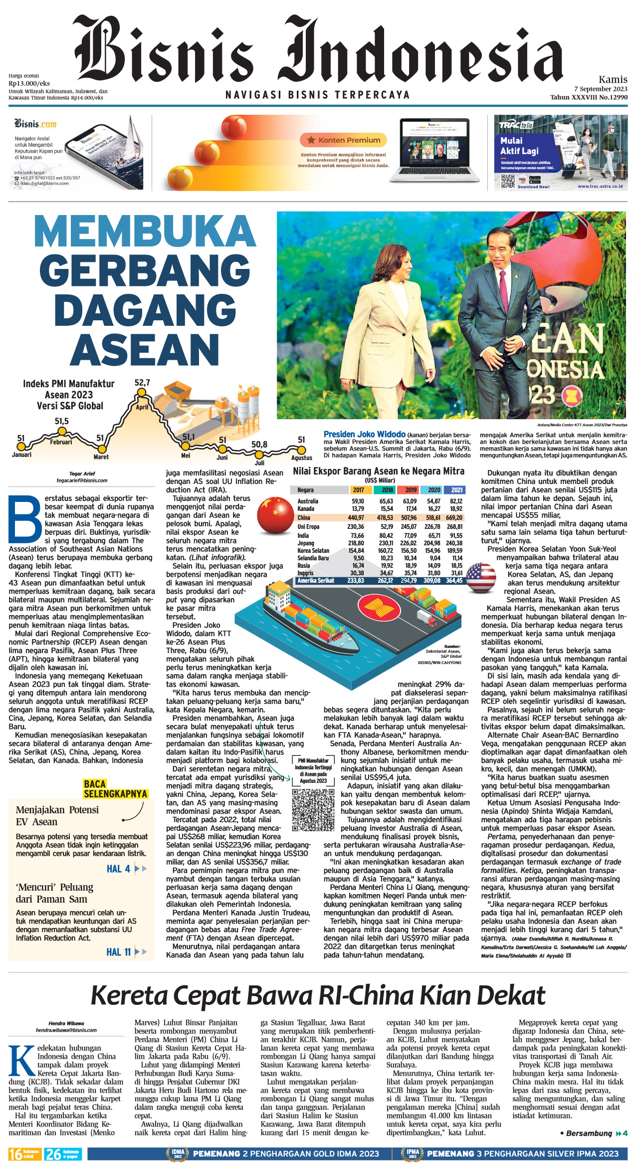 E-paper Bisnis Indonesia Edisi 07 September 2023