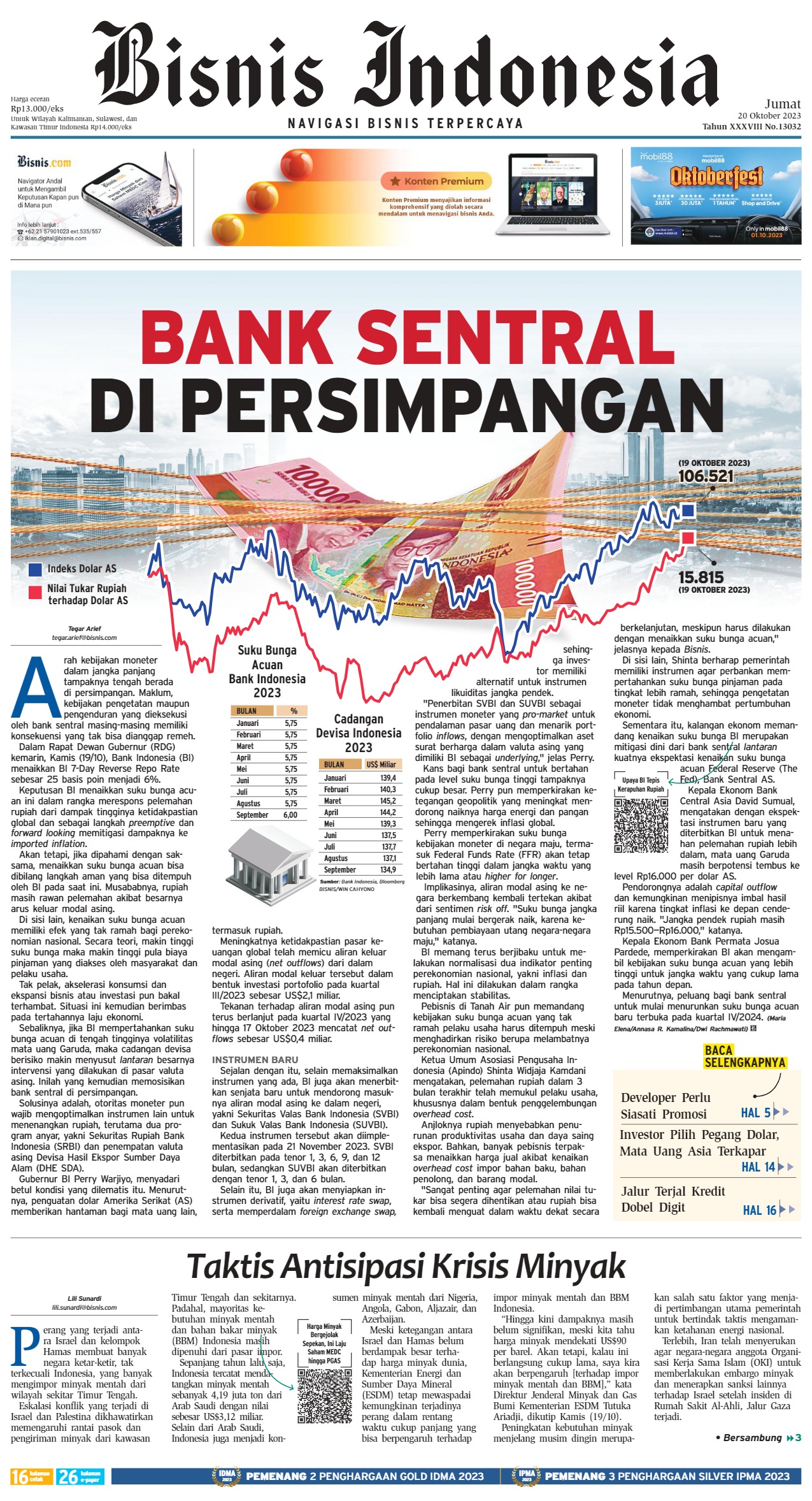 Bisnis Indonesia Edisi 20 Oktober 2023