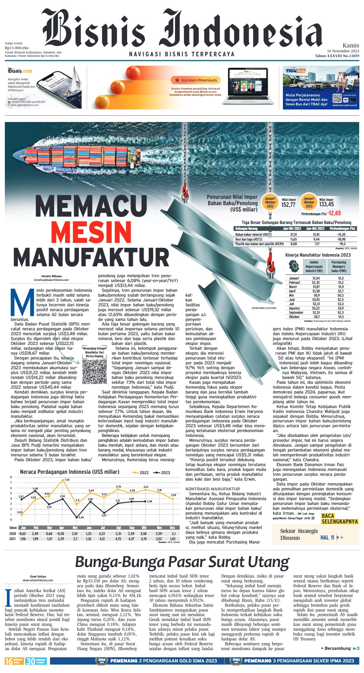 Bisnis Indonesia Edisi 16 November 2023