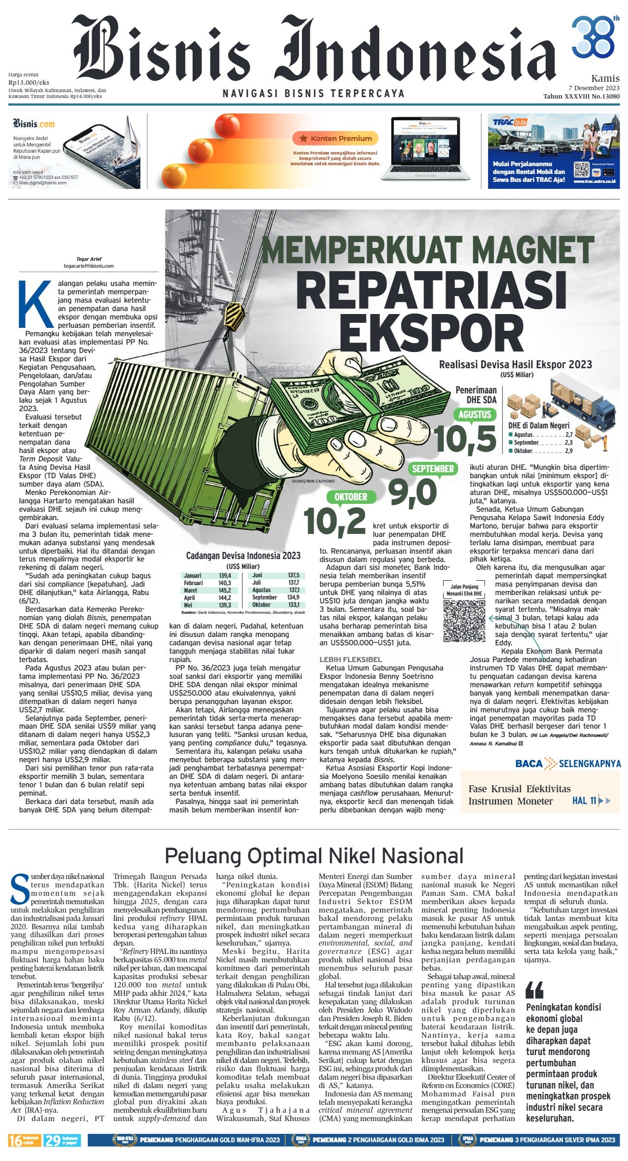 Bisnis Indonesia Edisi 07 Desember 2023