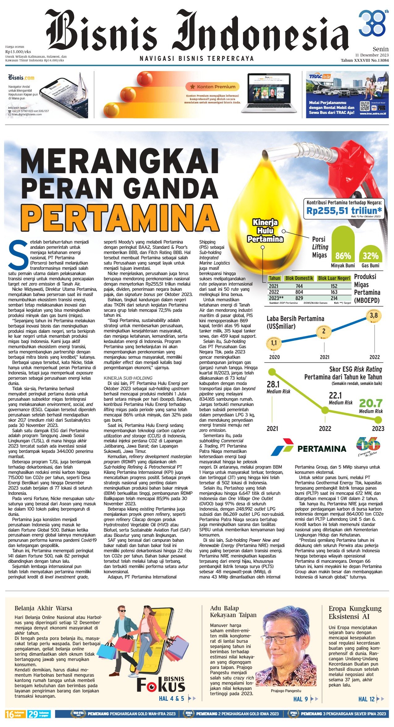 Bisnis Indonesia Edisi 11 Desember 2023