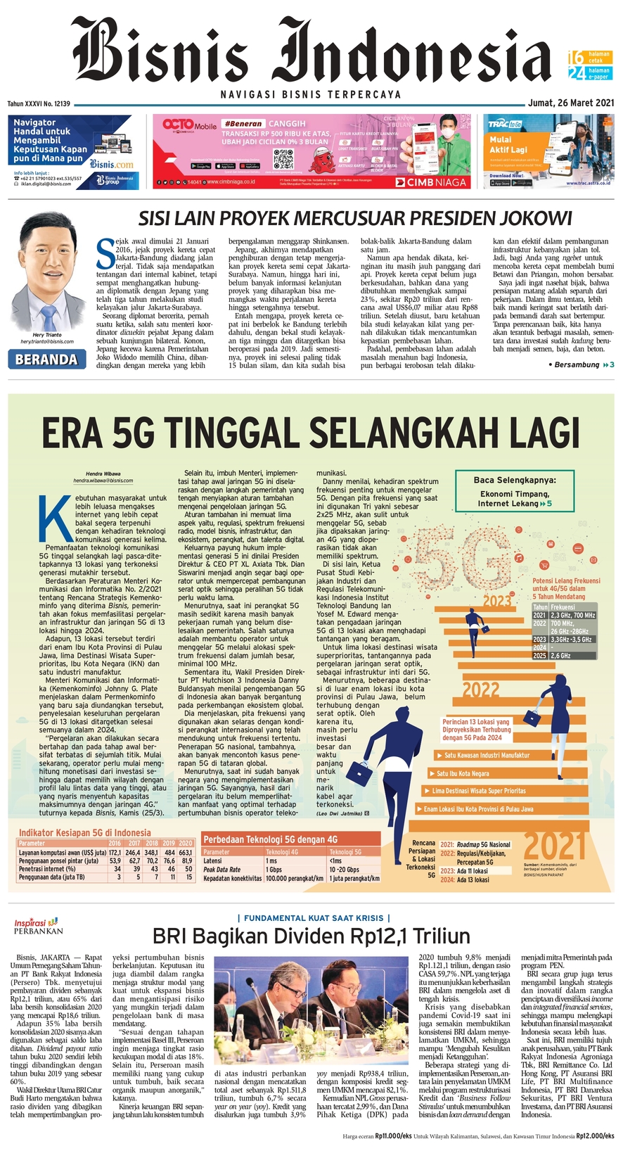Bisnis Indonesia Edisi 26 Maret 2021