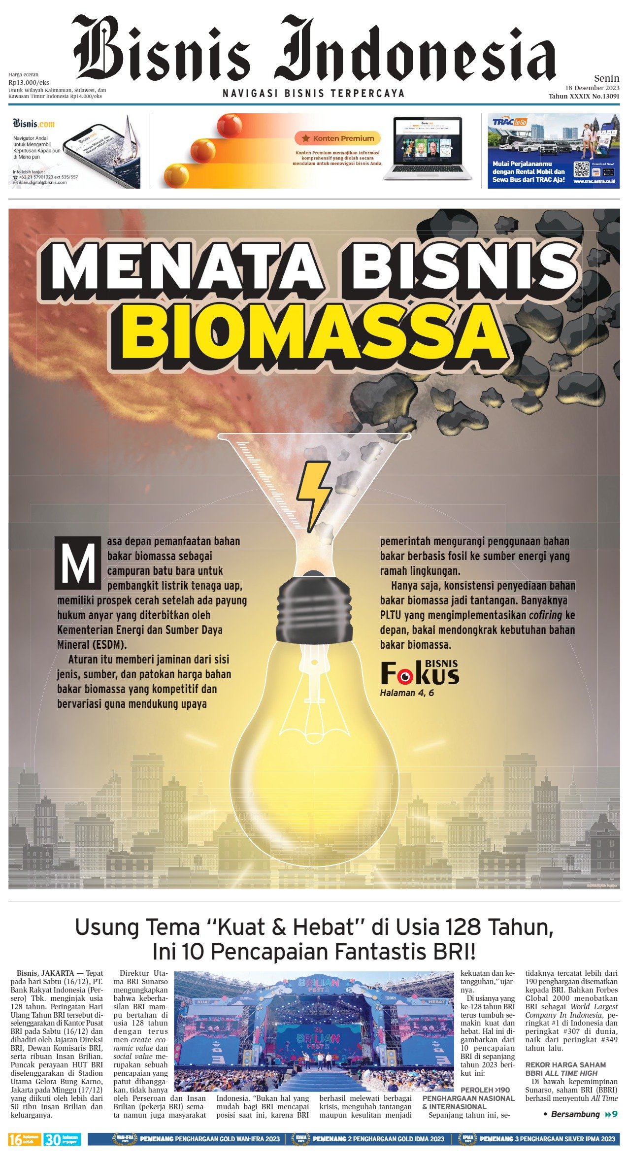 Bisnis Indonesia Edisi 18 Desember 2023