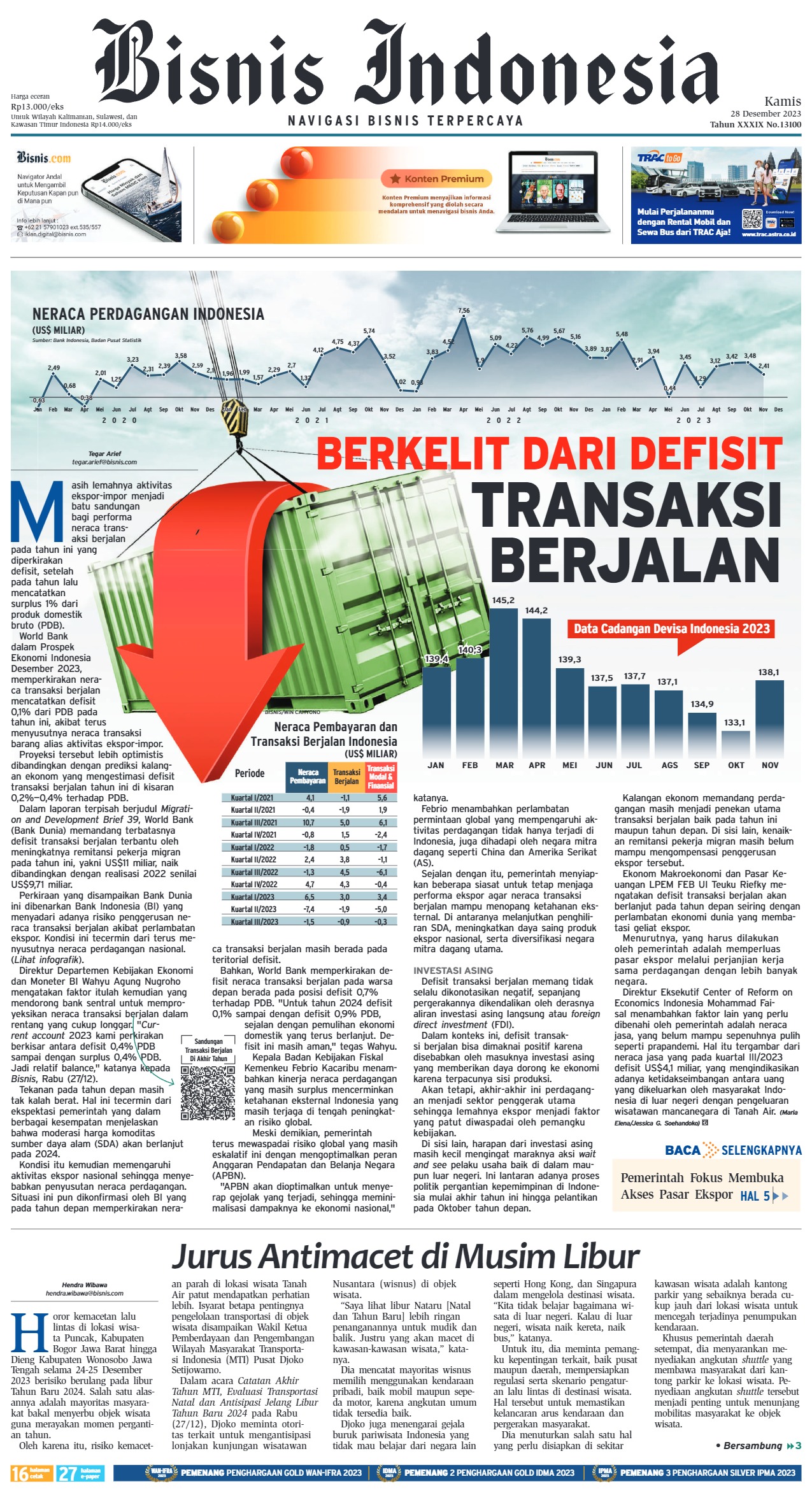 Bisnis Indonesia Edisi 28 Desember 2023