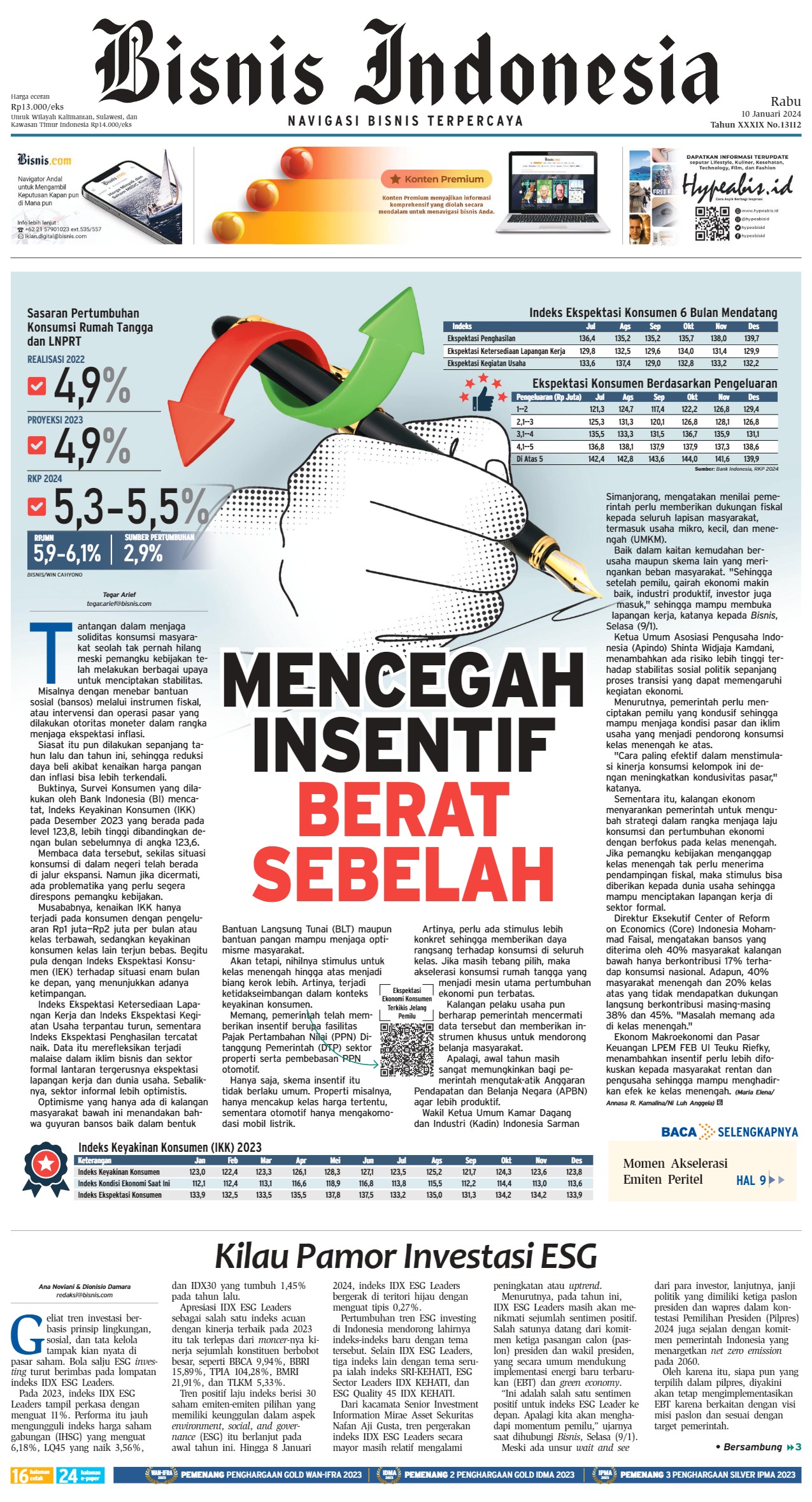 Bisnis Indonesia Edisi 10 Januari 2024