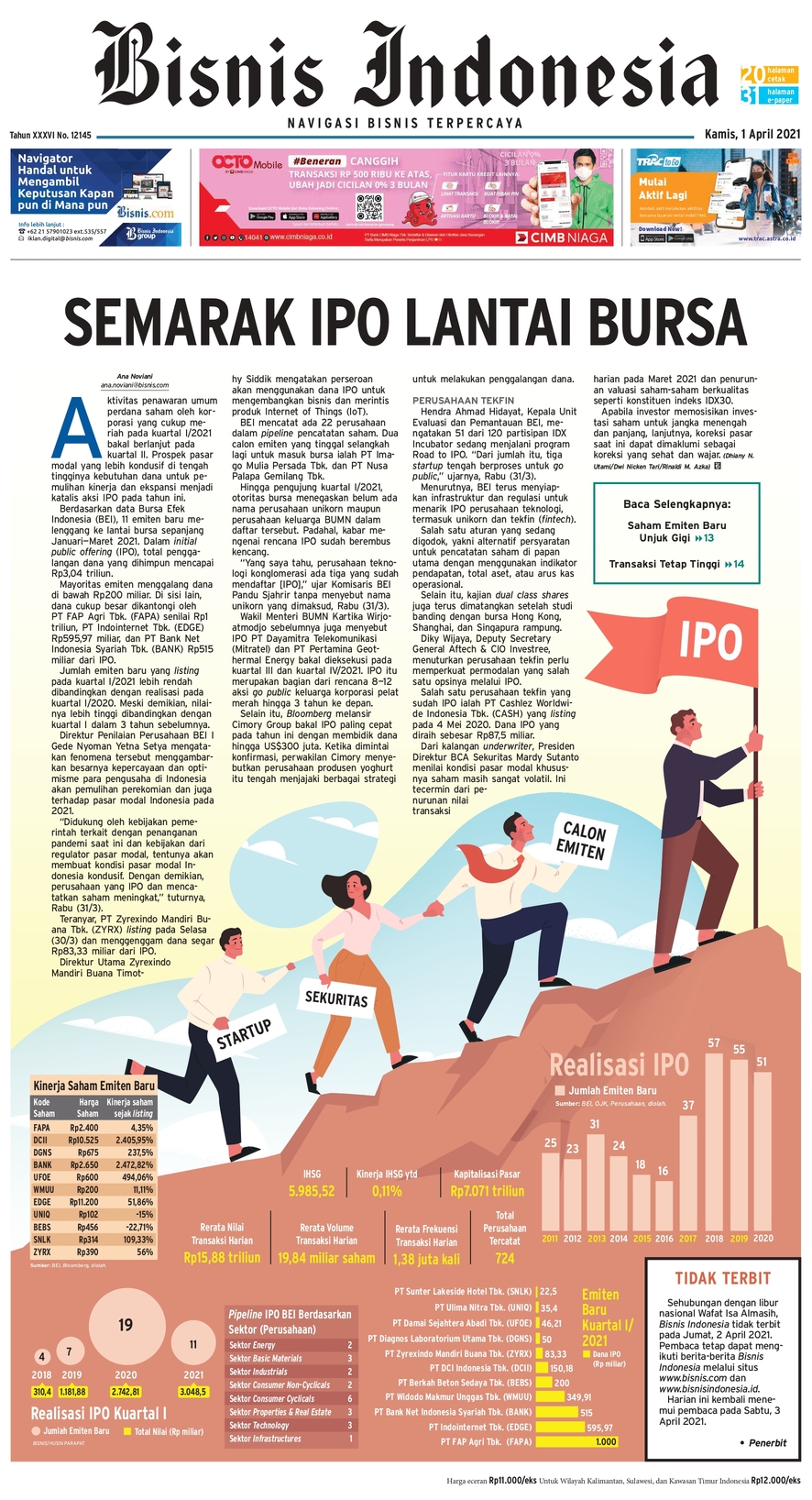 Bisnis Indonesia Edisi 01 April 2021