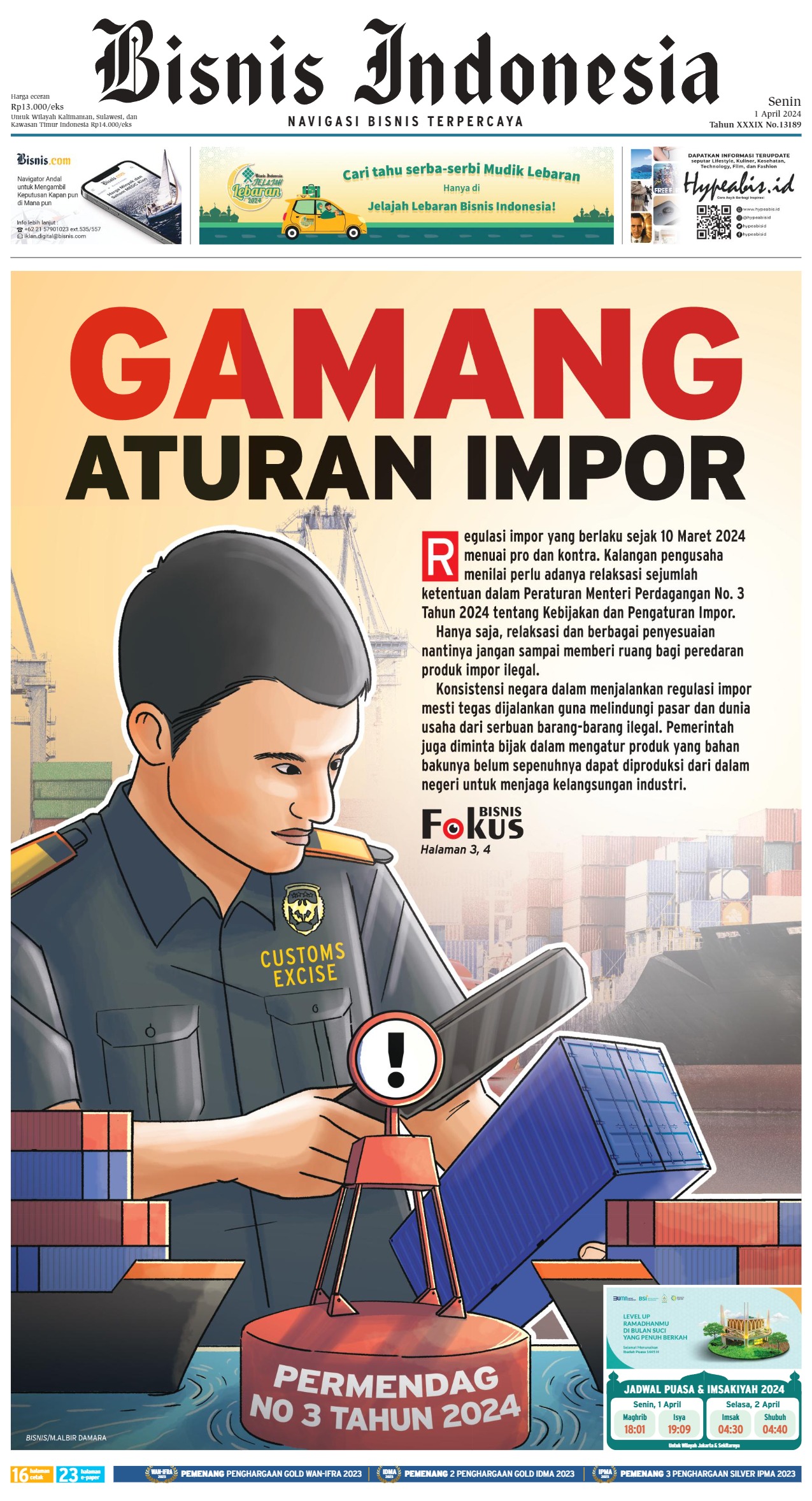 Bisnis Indonesia Edisi 01 April 2024