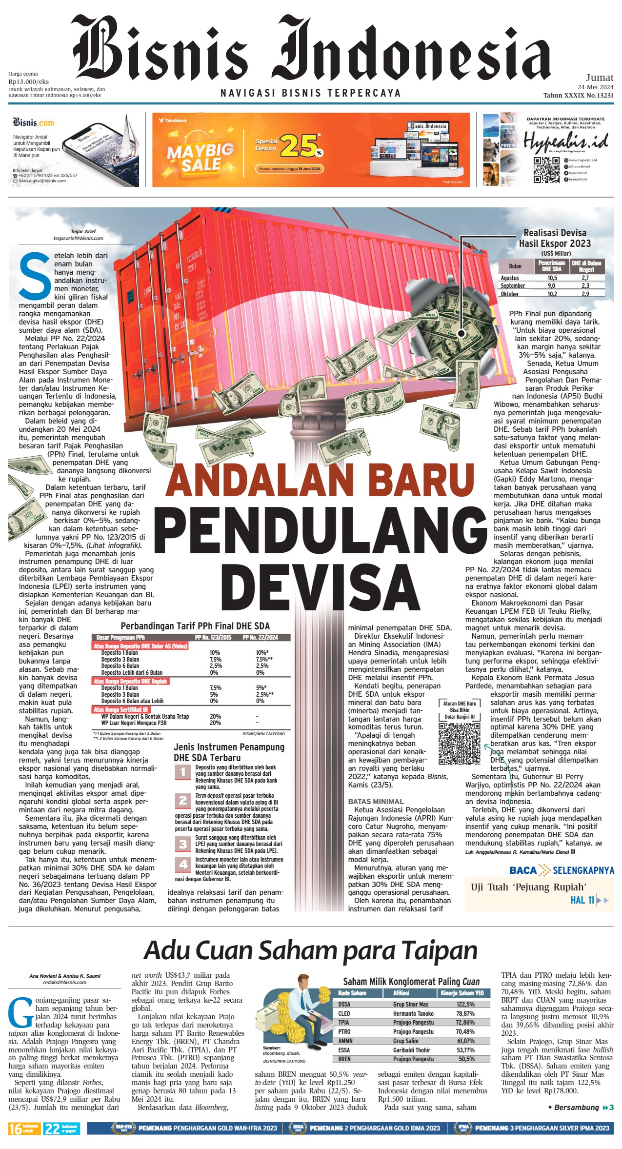 Bisnis Indonesia Edisi 24 Mei 2024