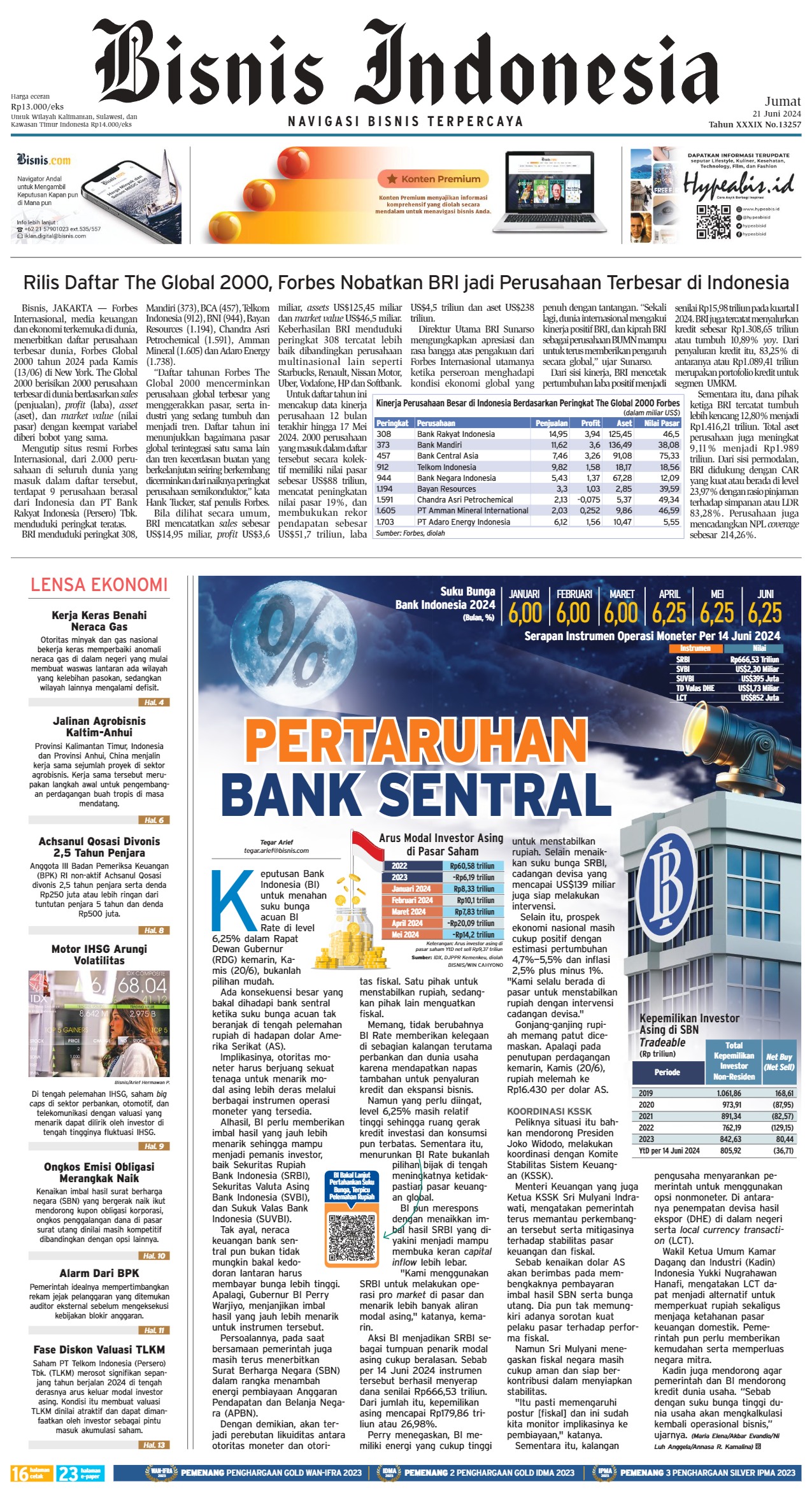 Bisnis Indonesia Edisi 21 Juni 2024