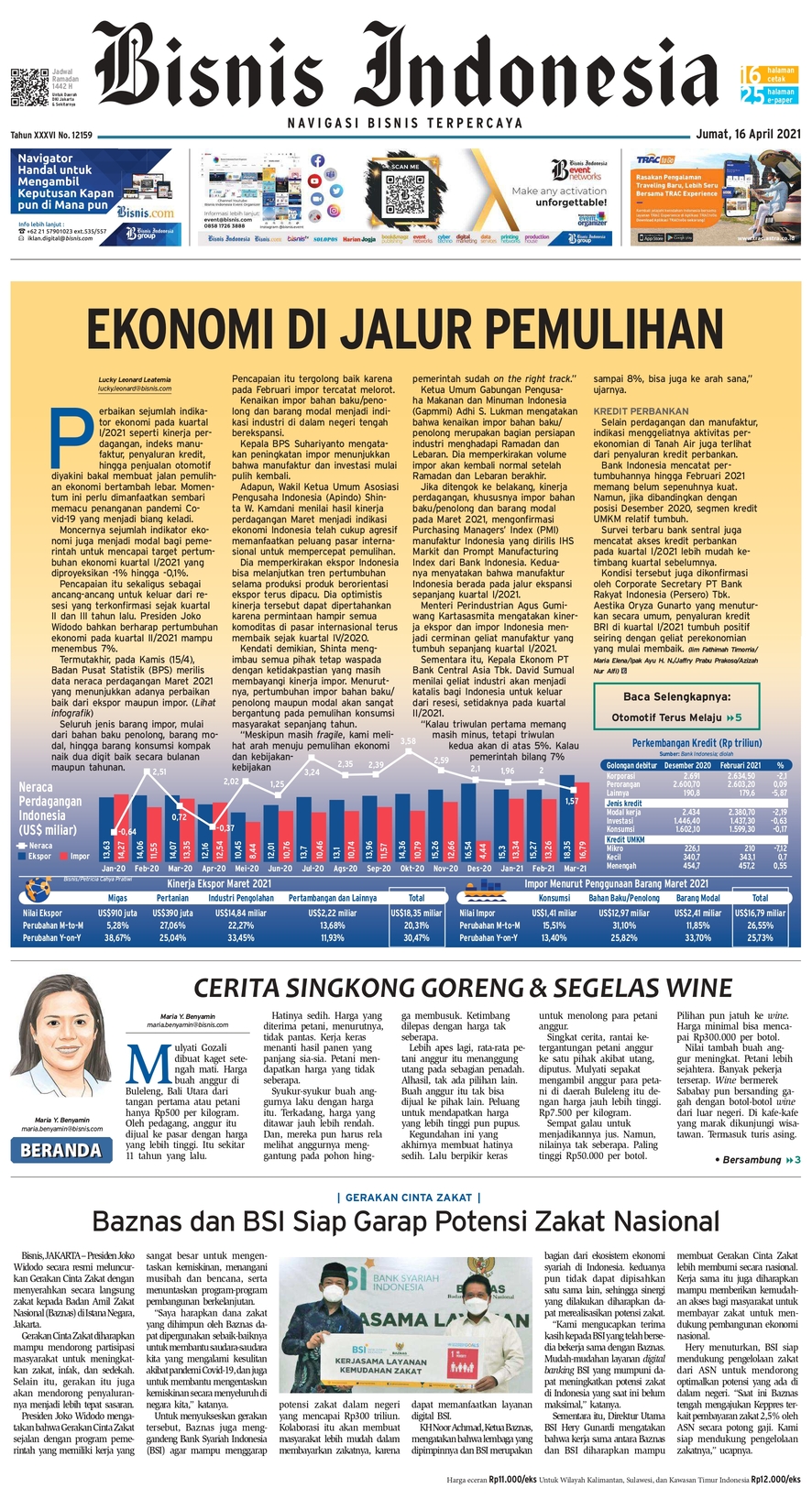 Bisnis Indonesia Edisi 16 April 2021