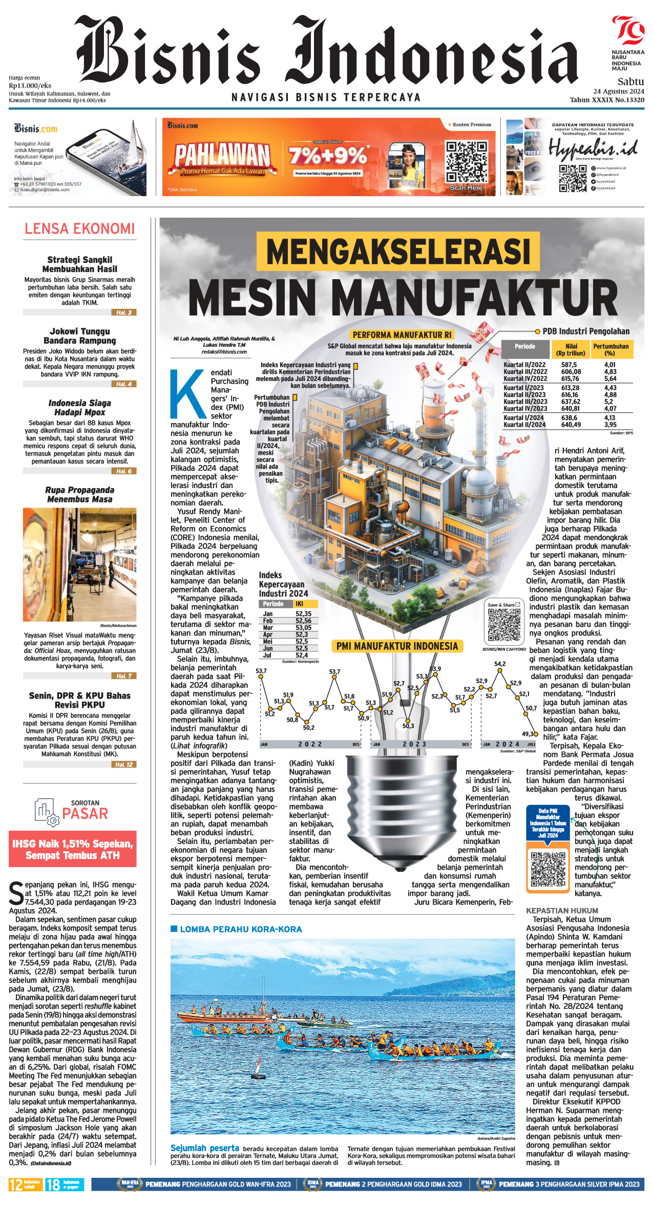 Bisnis Indonesia Edisi 24 Agustus 2024