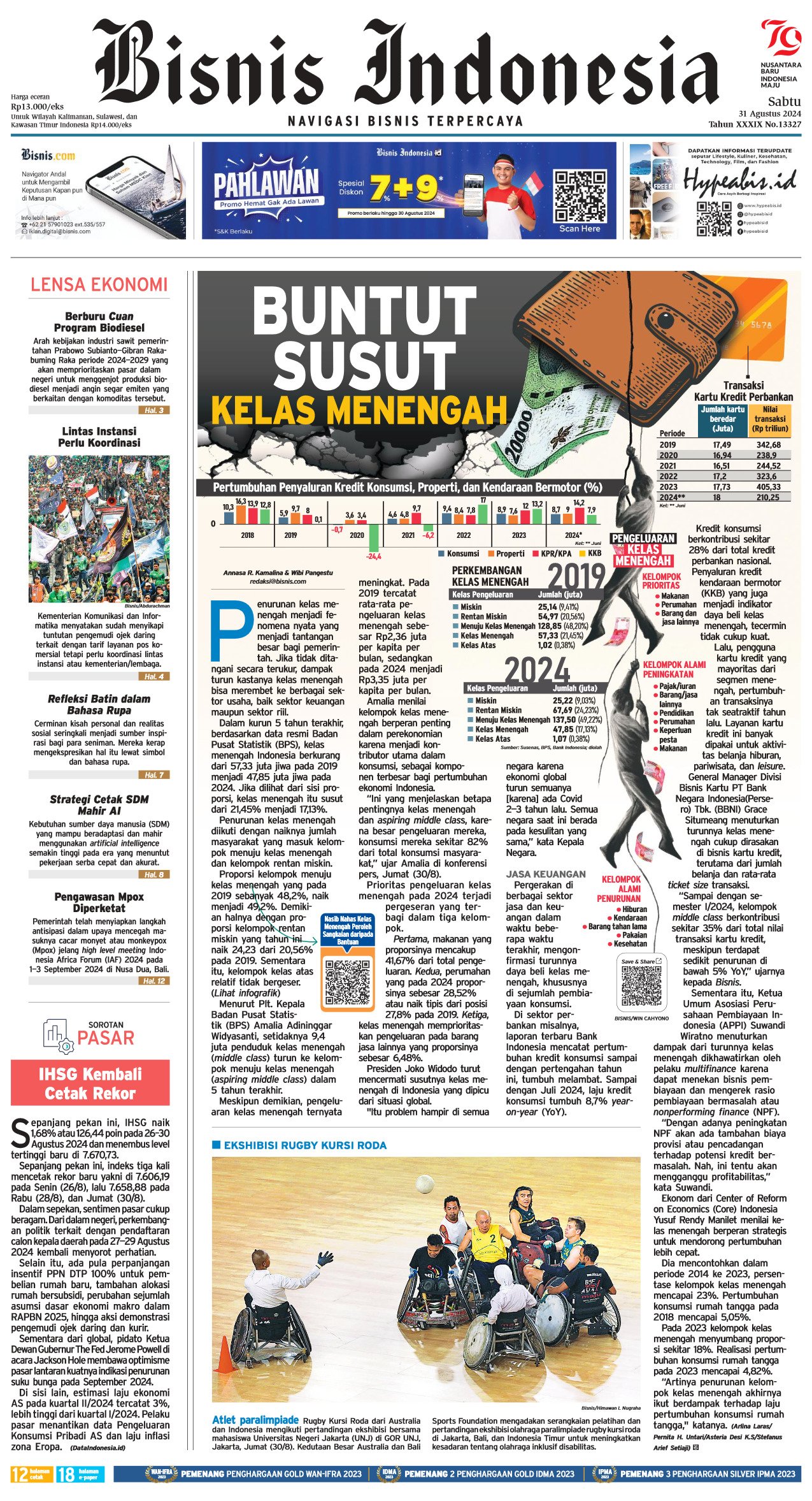 Bisnis Indonesia Edisi 31 Agustus 2024