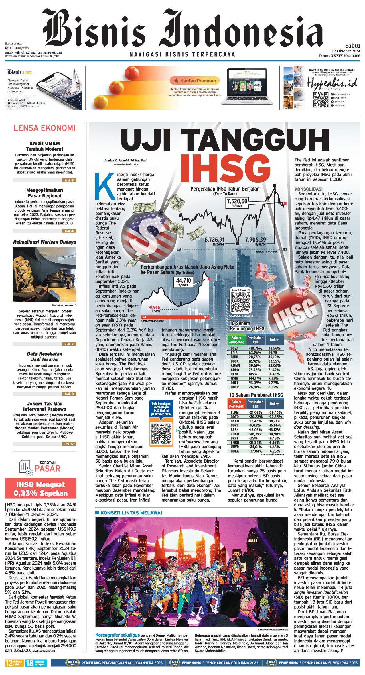 Bisnis Indonesia Edisi 12 Oktober 2024