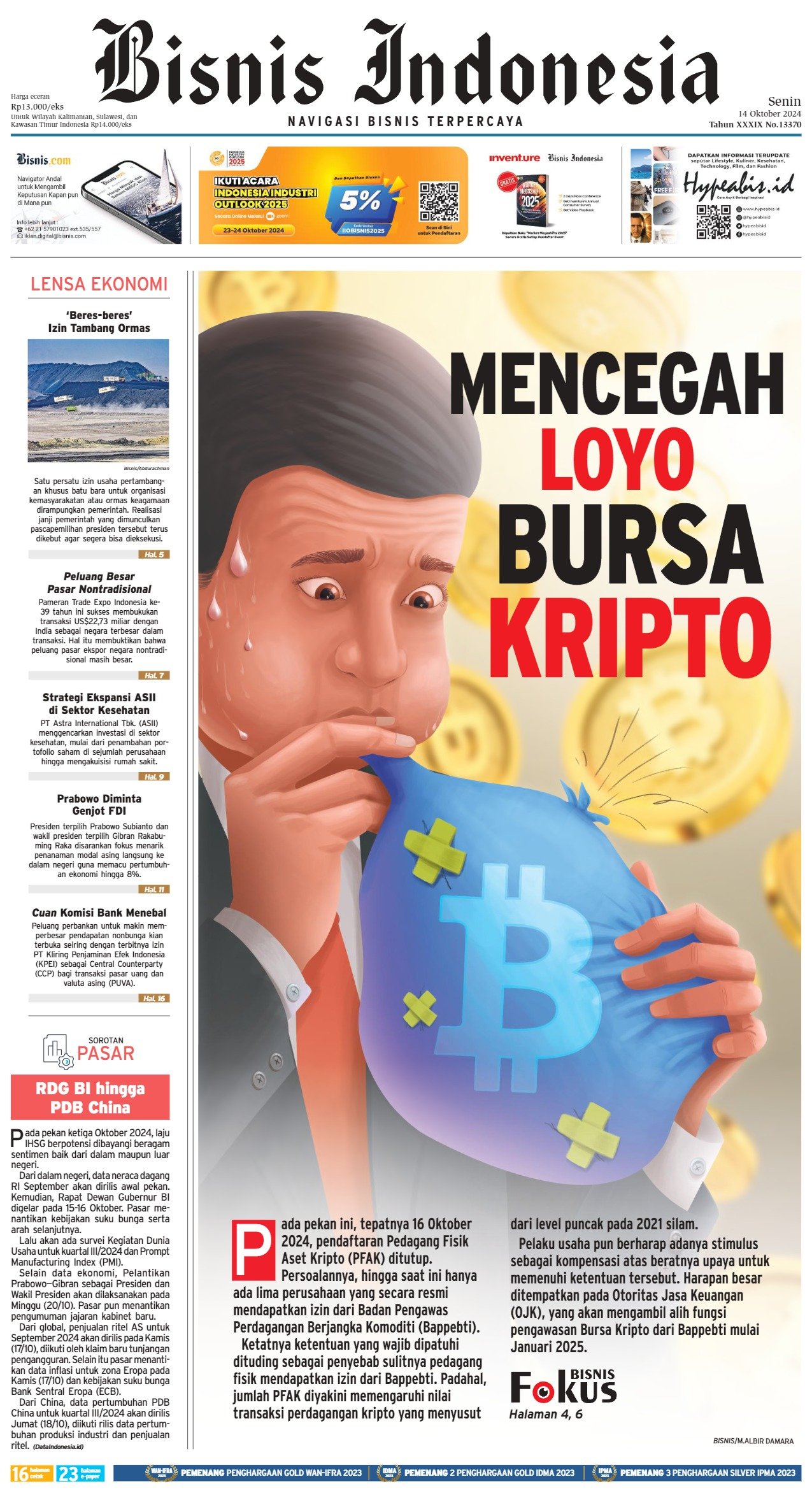 Bisnis Indonesia Edisi 14 Oktober 2024