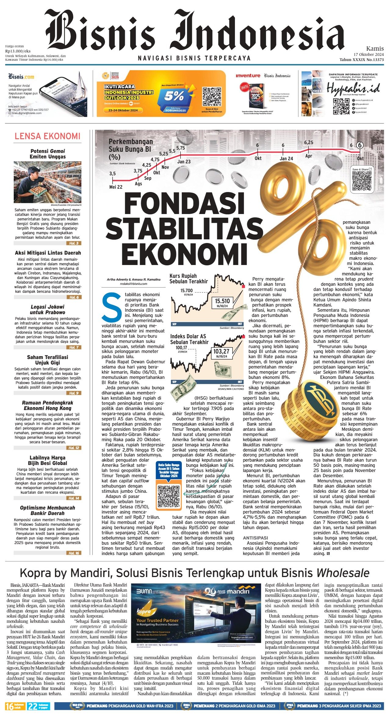 Bisnis Indonesia Edisi 17 Oktober 2024