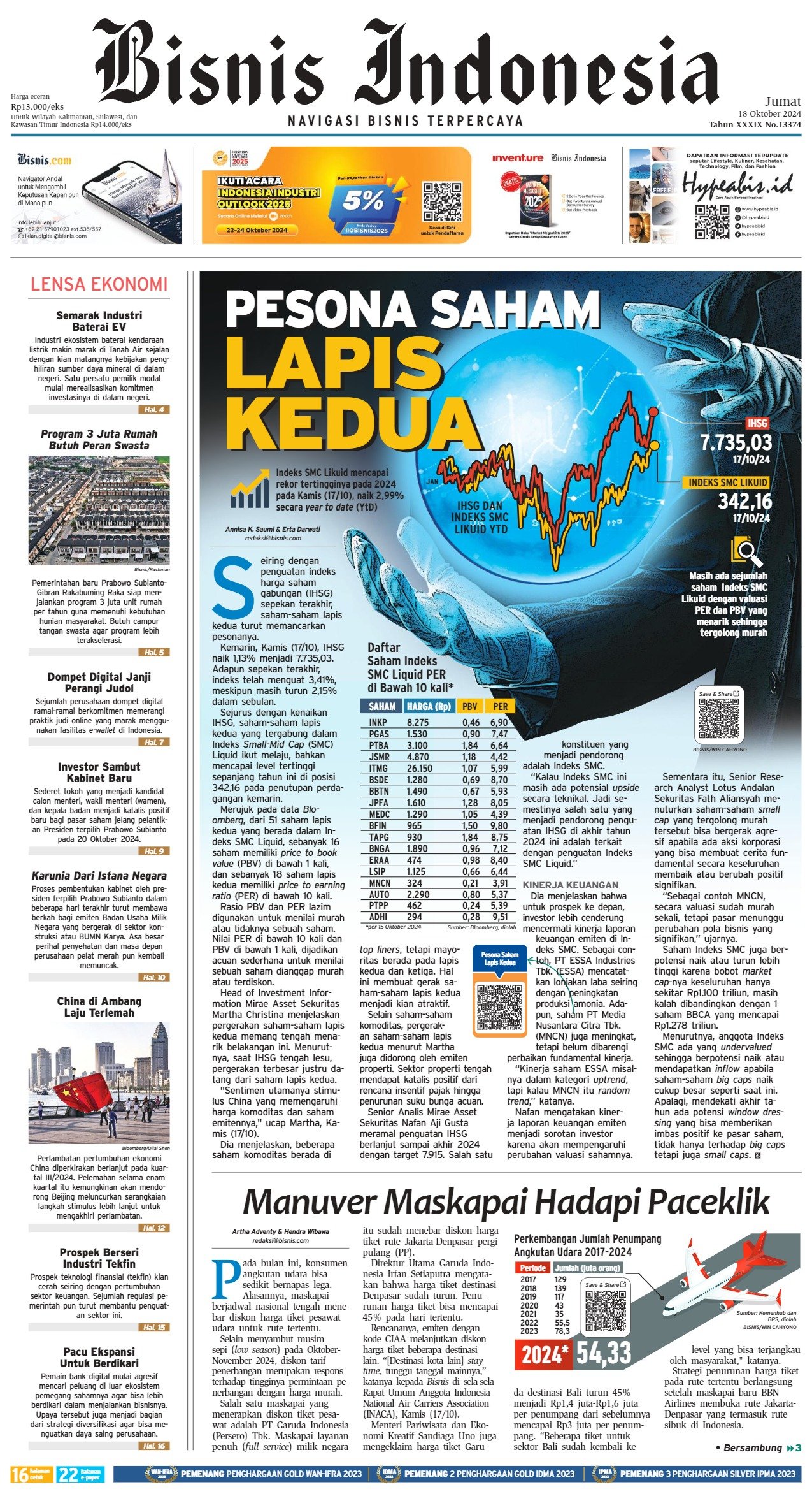 Bisnis Indonesia Edisi 18 Oktober 2024