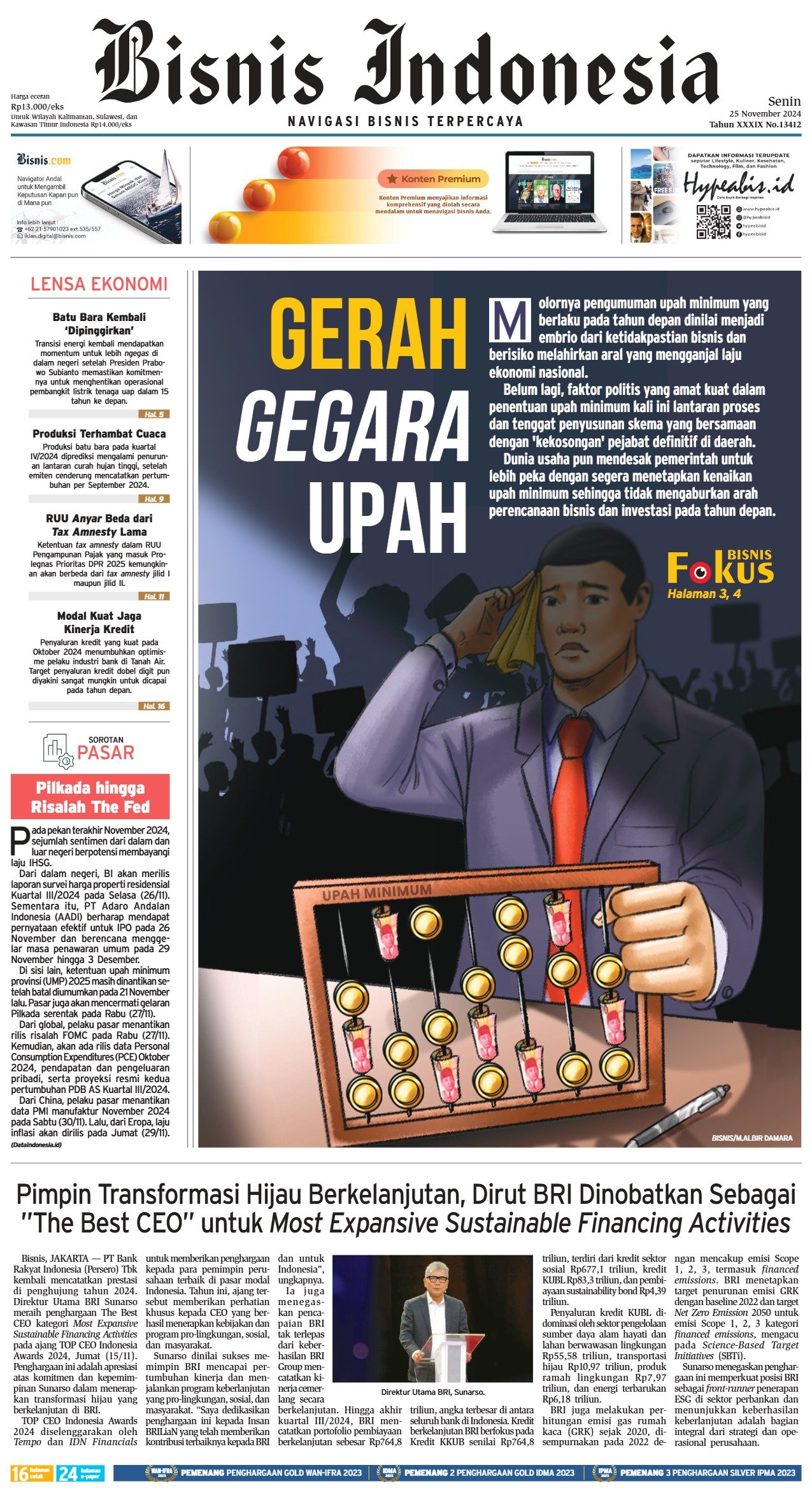 Bisnis Indonesia Edisi 25 November 2024