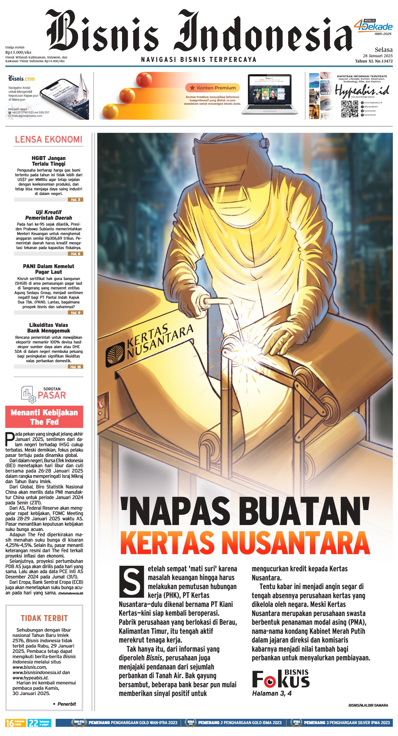 Bisnis Indonesia Edisi 28 Januari 2025