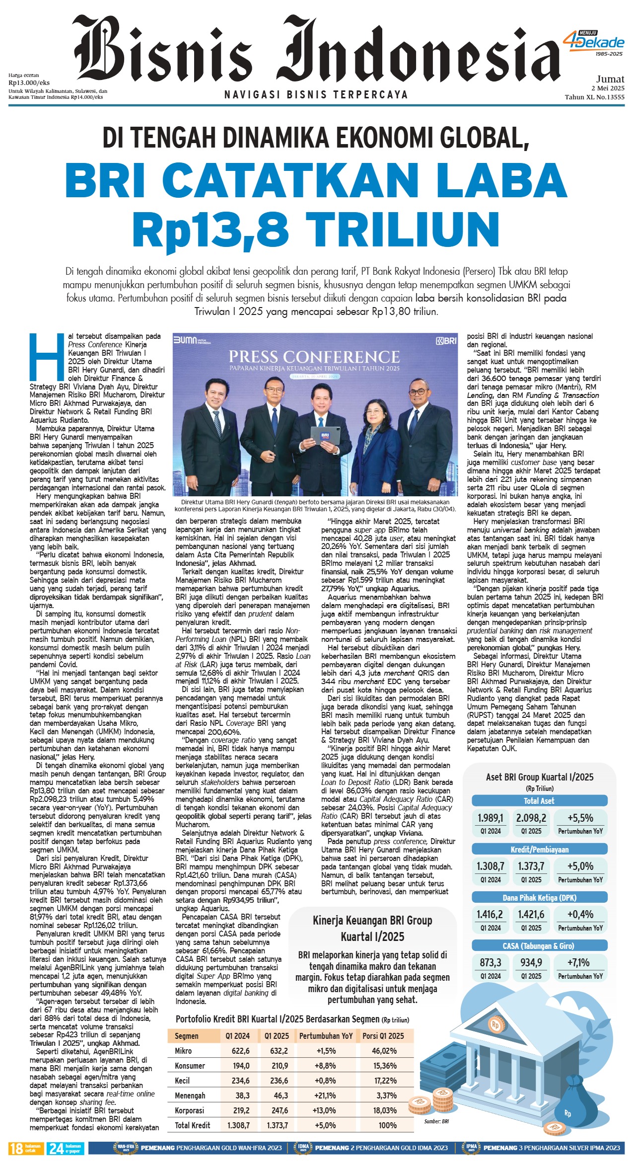 Bisnis Indonesia Edisi 02 Mei 2025 Bisnis Indonesia Edisi 02 Mei 2025