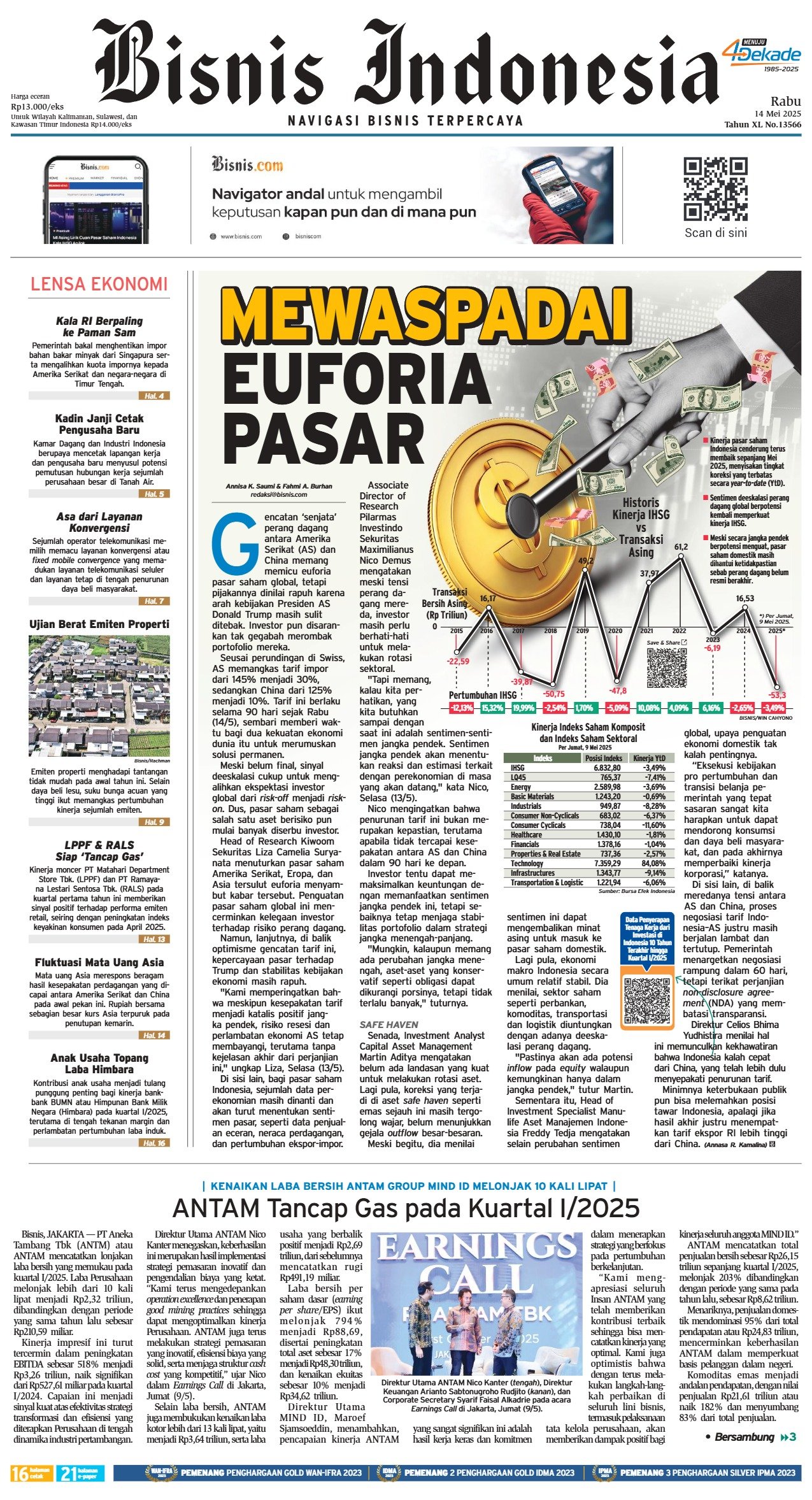 Bisnis Indonesia Edisi 14 Mei 2025