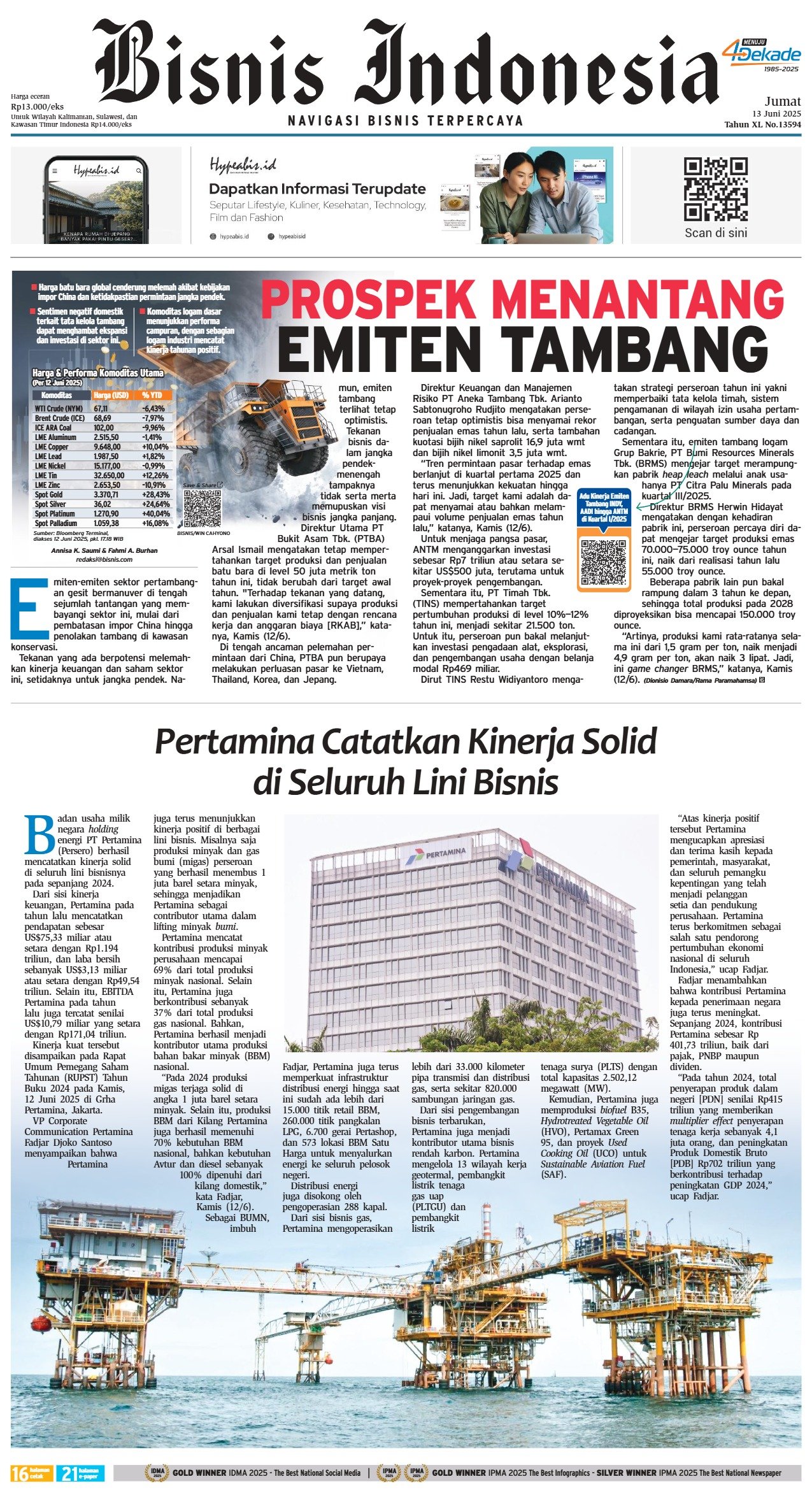 Bisnis Indonesia Edisi 13 Juni 2025 Bisnis Indonesia Edisi 13 Juni 2025