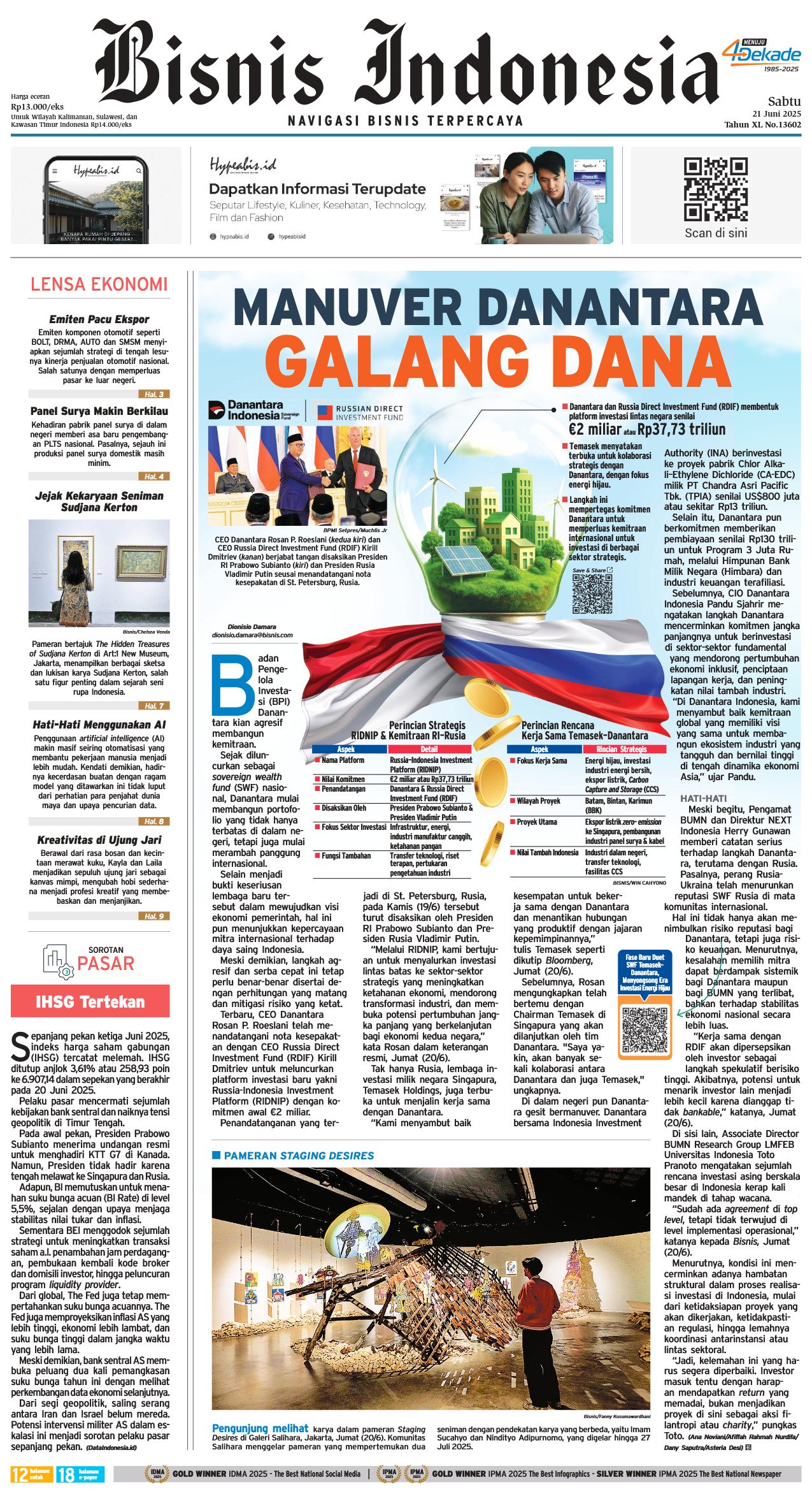 Bisnis Indonesia Edisi 21 Juni 2025 Bisnis Indonesia Edisi 21 Juni 2025