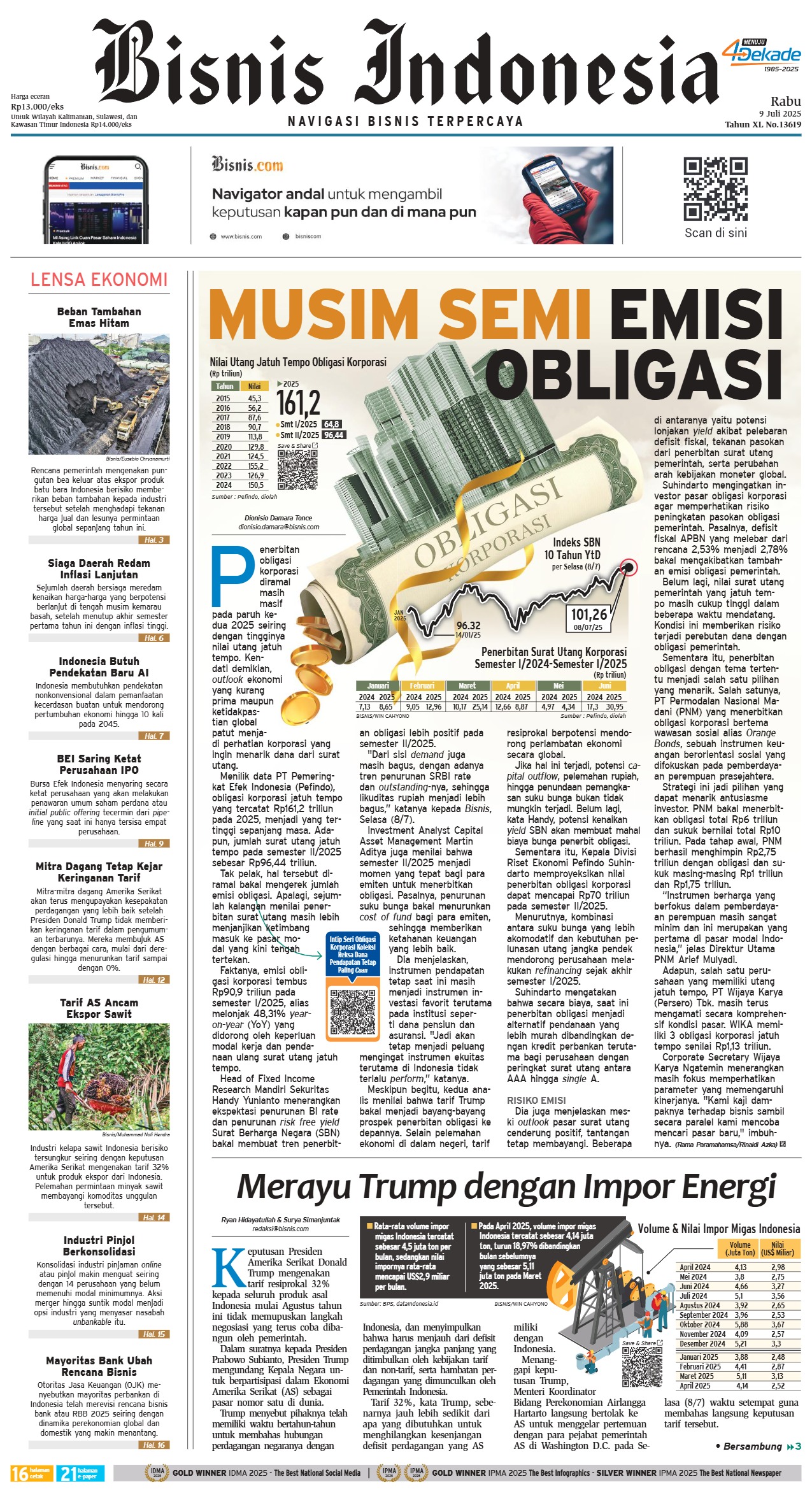 Bisnis Indonesia Edisi 09 Juli 2025 Bisnis Indonesia Edisi 09 Juli 2025