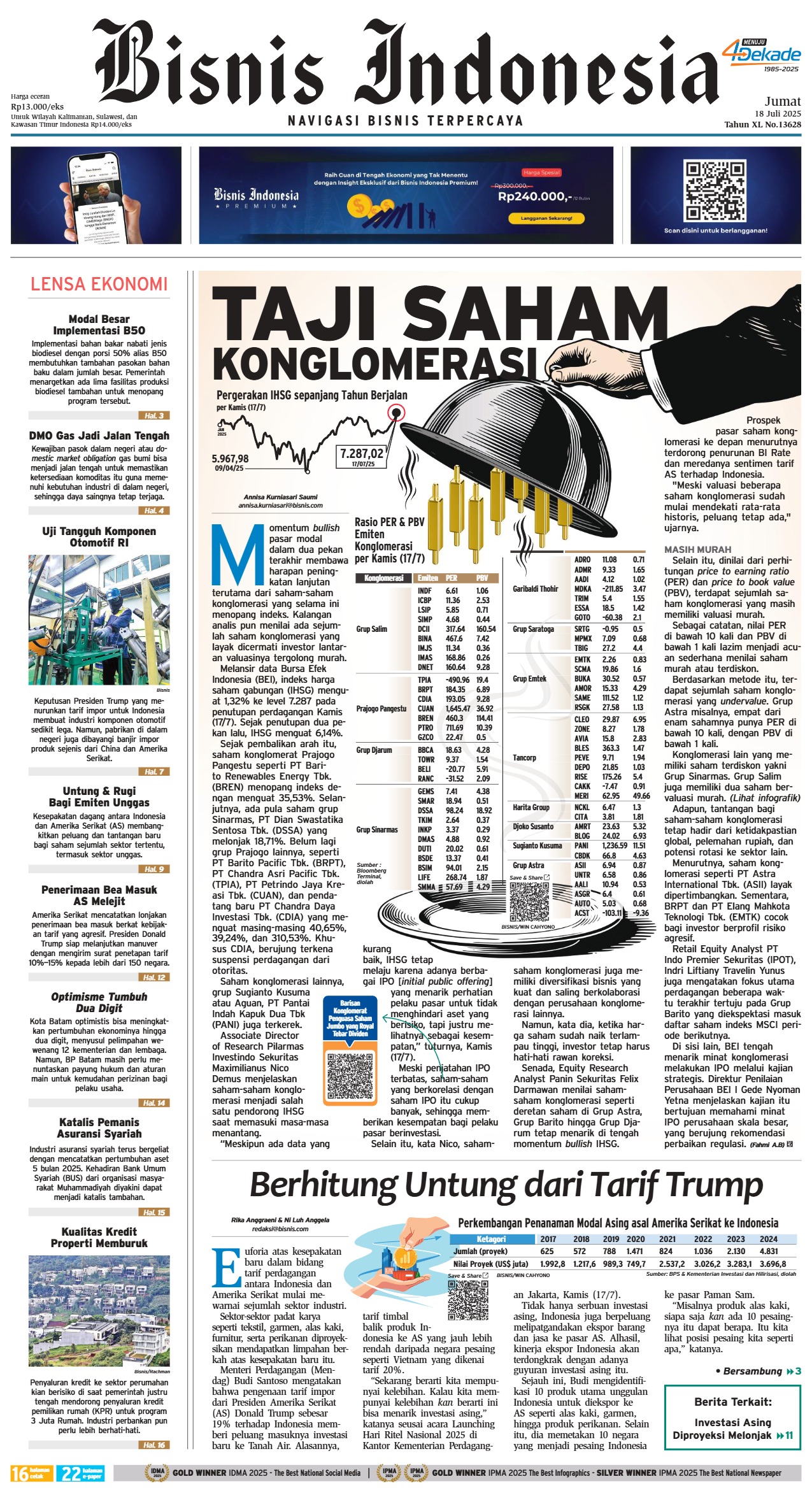 Bisnis Indonesia Edisi 18 Juli 2025