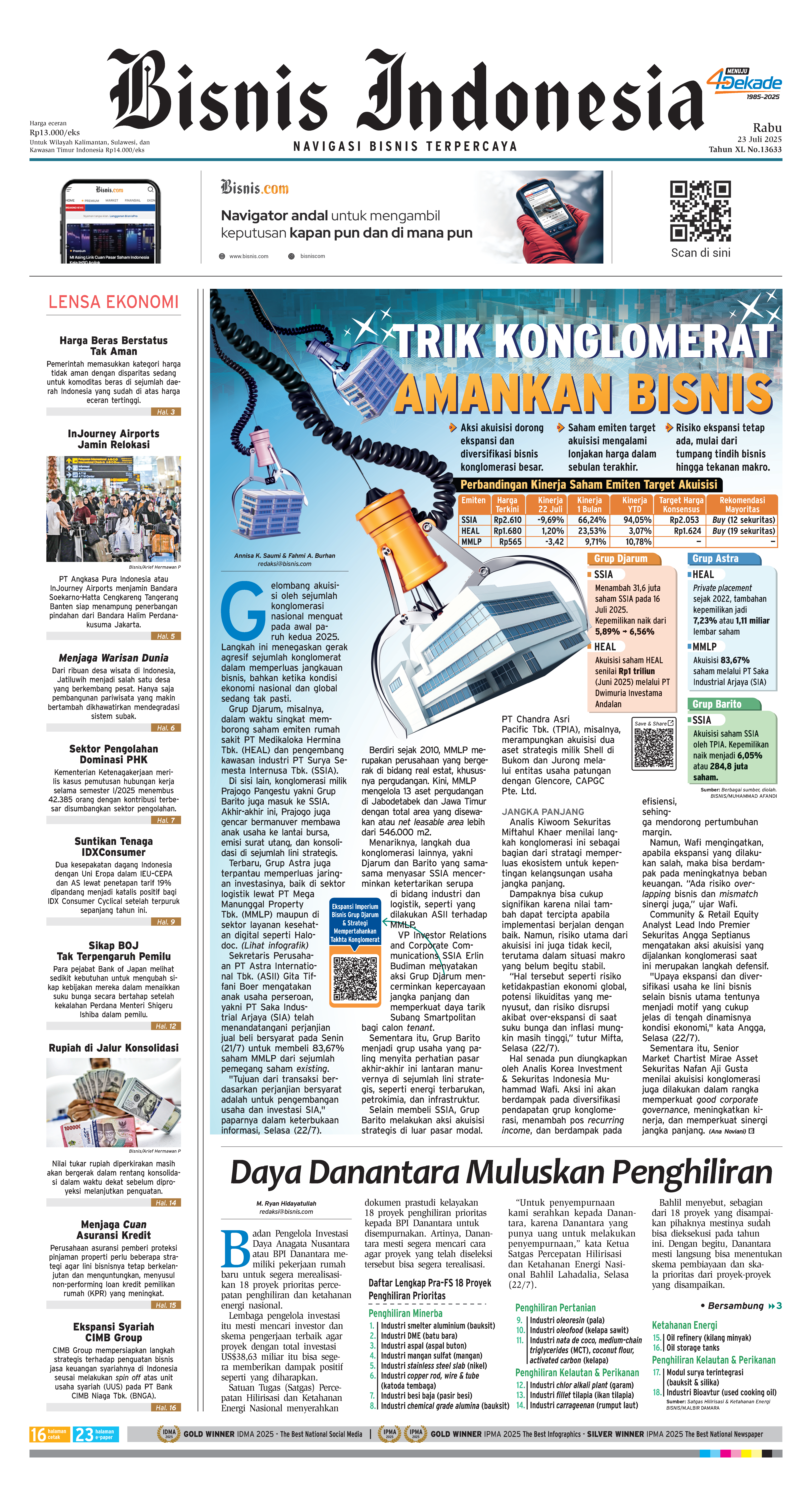 Bisnis Indonesia Edisi 23 Juli 2025 Bisnis Indonesia Edisi 23 Juli 2025