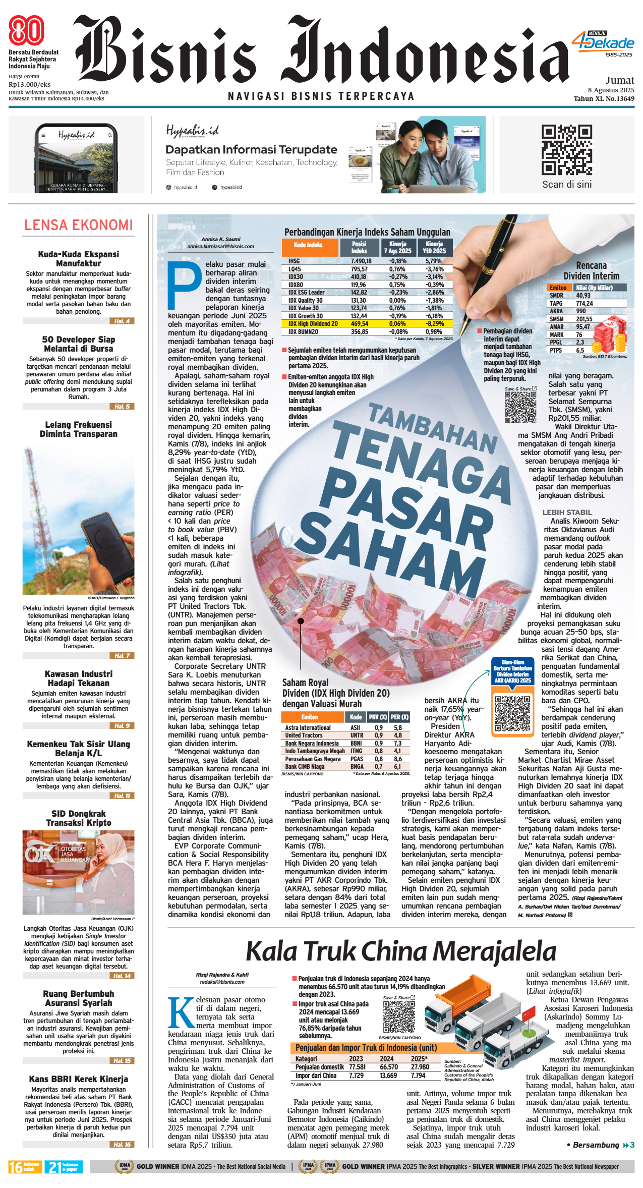 Bisnis Indonesia Edisi 08 Agustus 2025