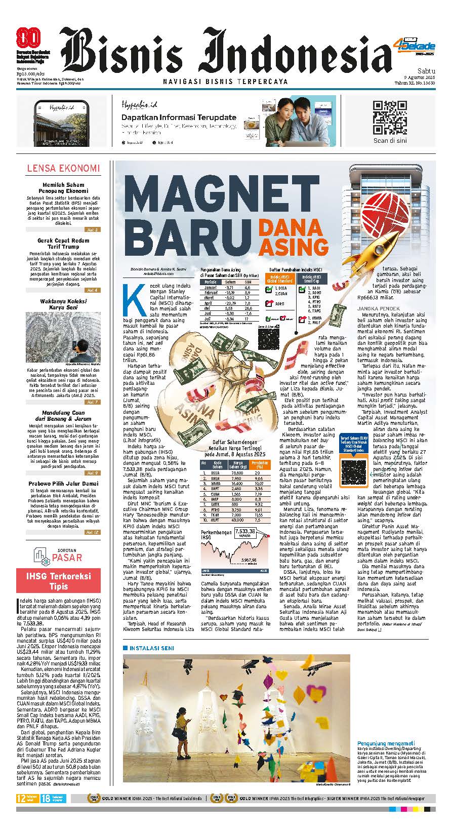 Bisnis Indonesia Edisi 09 Agustus 2025
