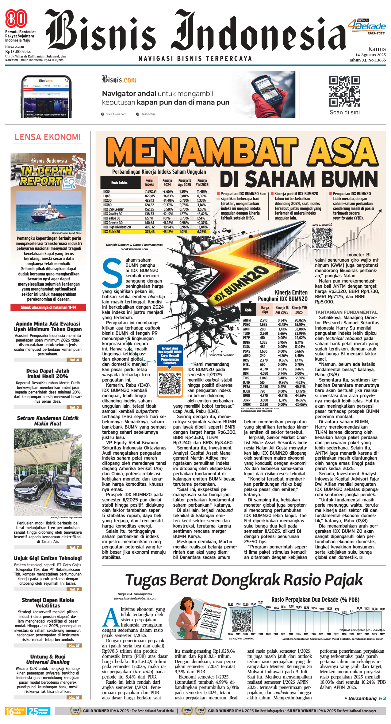 Bisnis Indonesia Edisi 14 Agustus 2025 Bisnis Indonesia Edisi 14 Agustus 2025