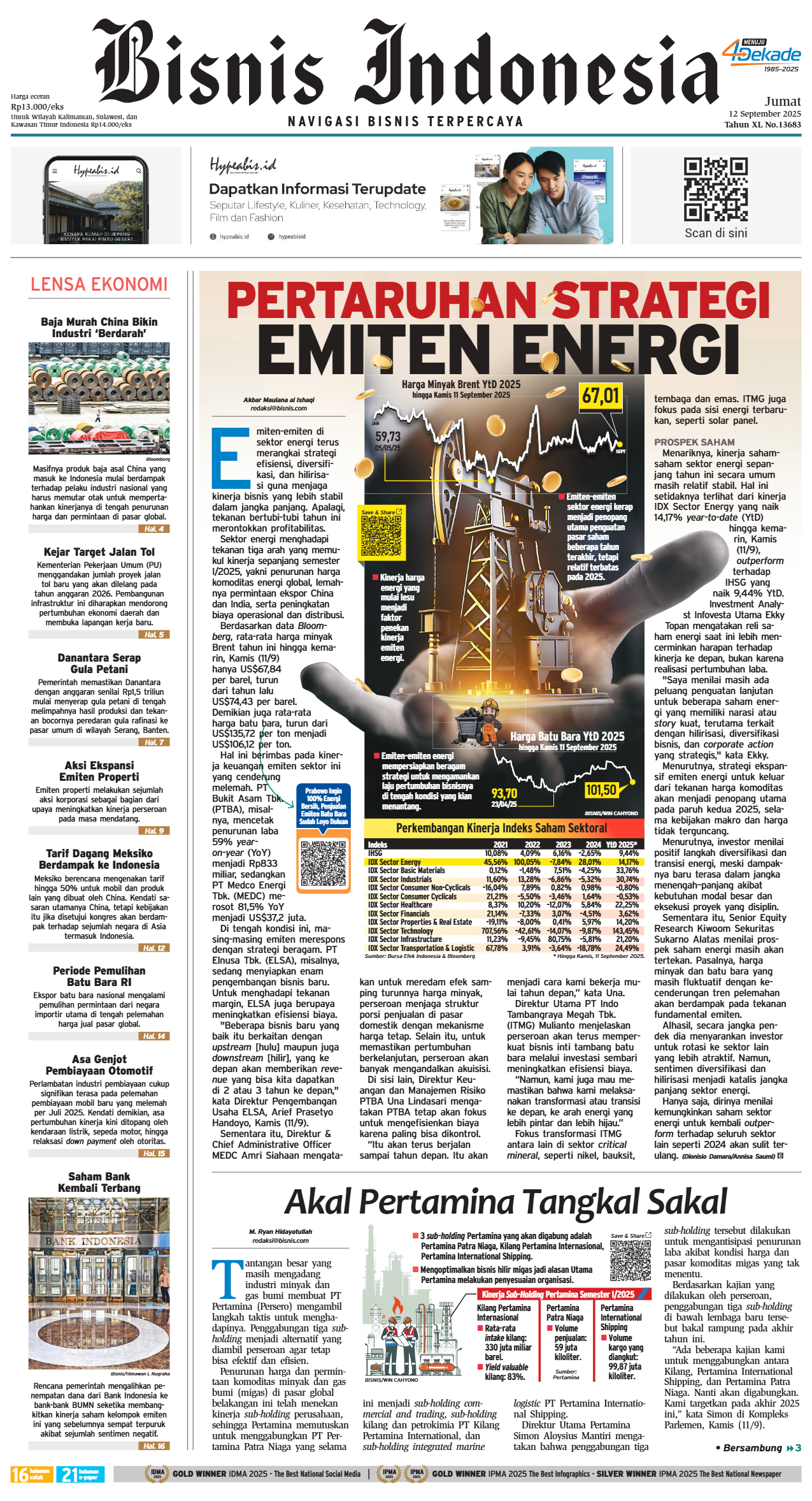 Bisnis Indonesia Edisi 12 September 2025