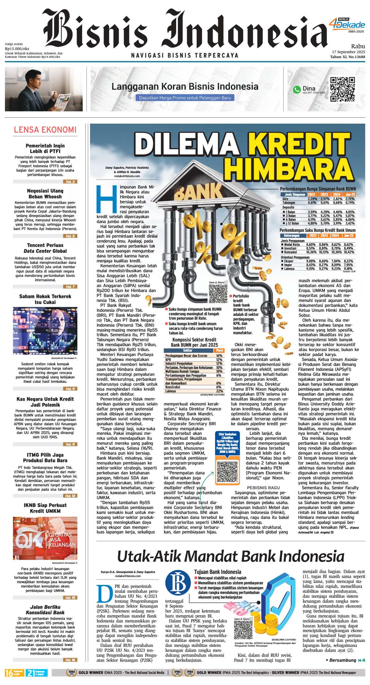 Bisnis Indonesia Edisi 17 September 2025