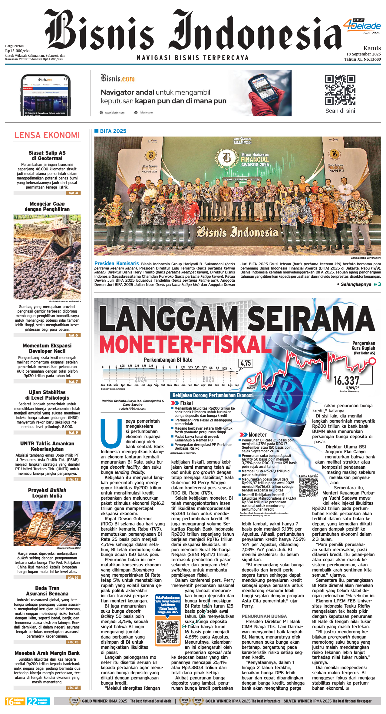 Bisnis Indonesia Edisi 18 September 2025