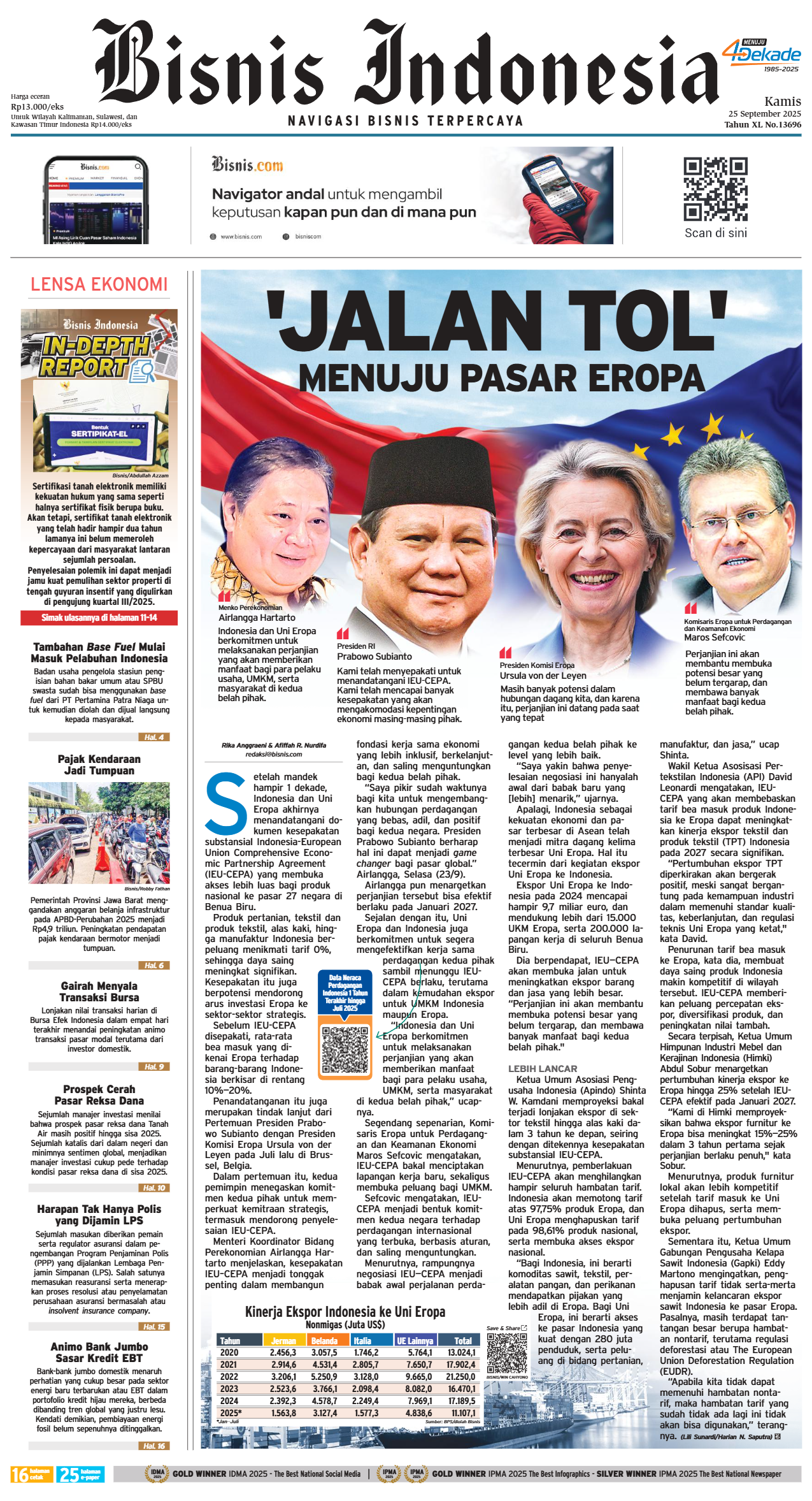 Bisnis Indonesia Edisi 25 September 2025