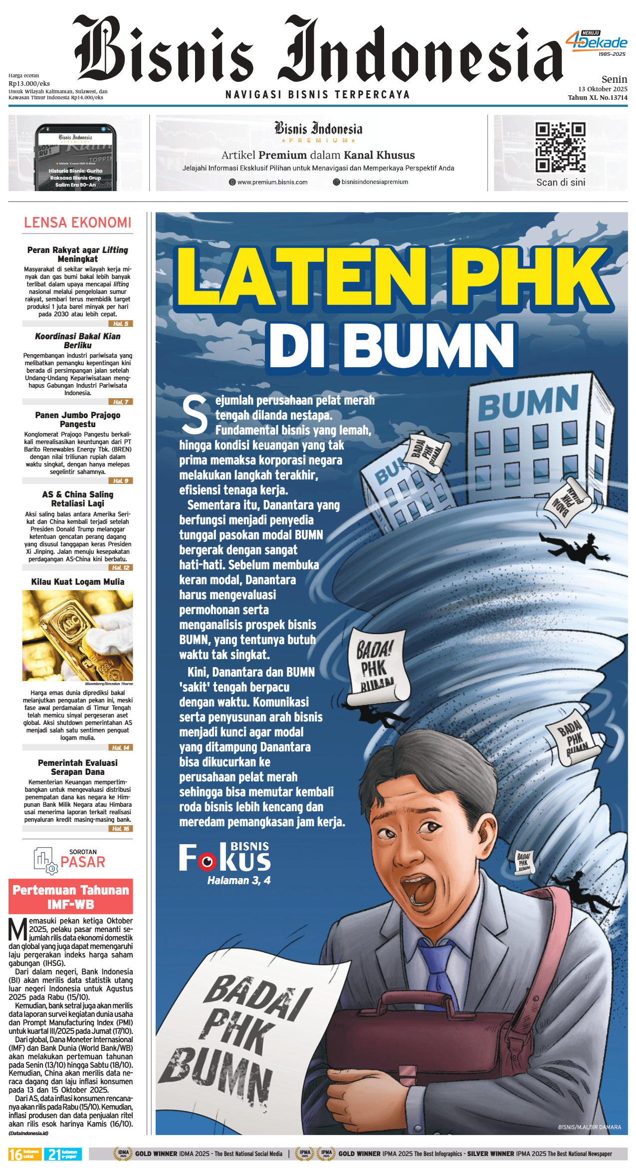 Bisnis Indonesia Edisi 13 Oktober 2025