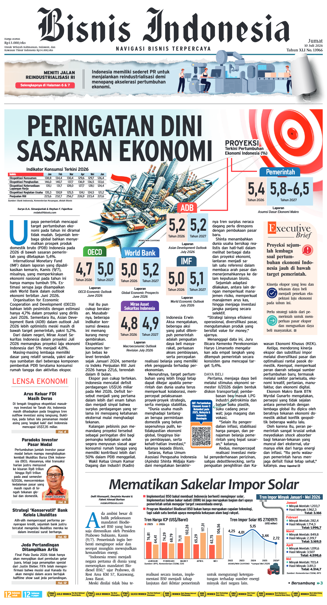 Bisnis Indonesia Edisi 10 Juli 2026